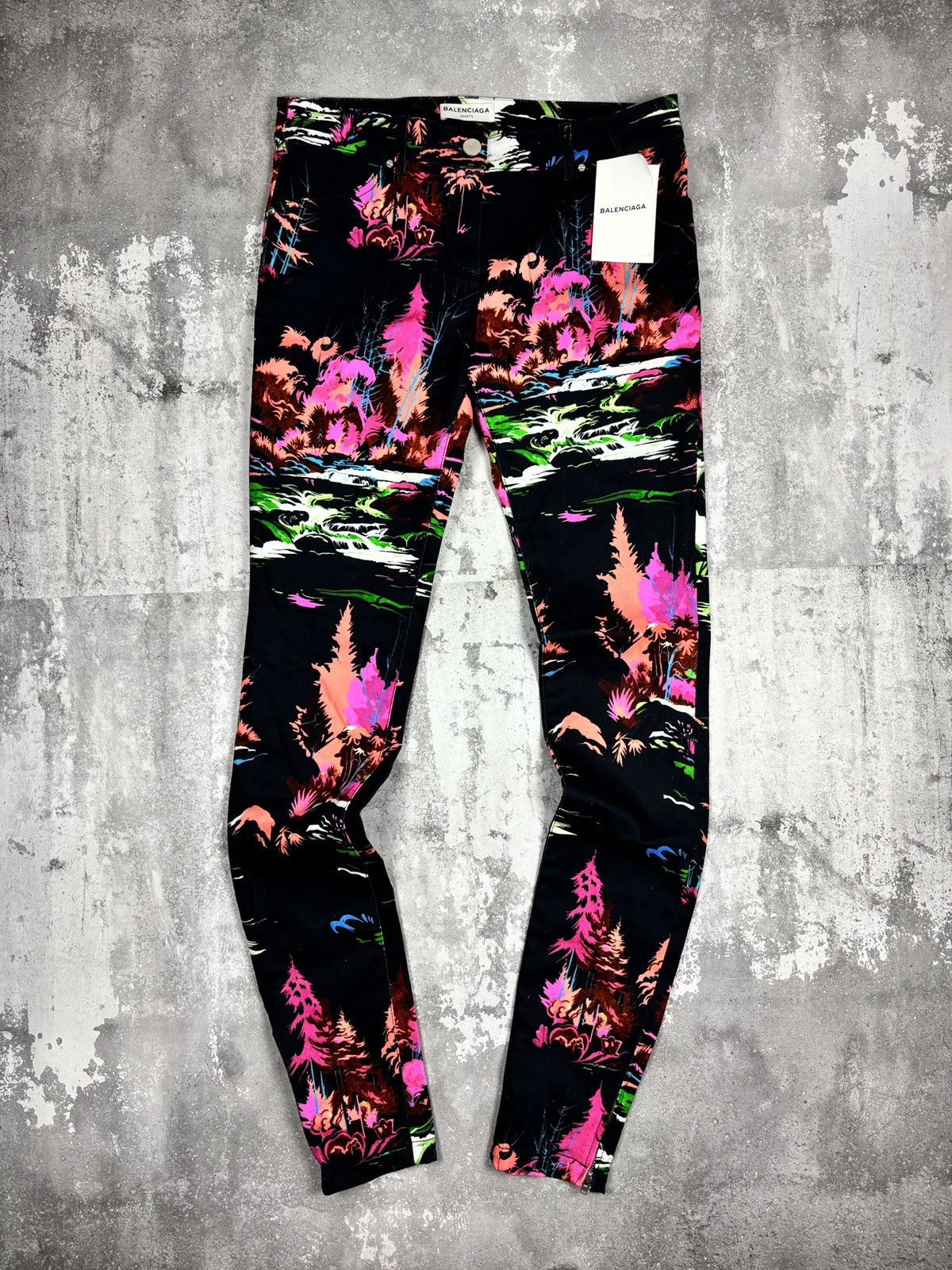 Balenciaga Balenciaga exotic Flora Print black Skinny Jeans New Size 27" / US 4 / IT 40 - 1 Thumbnail
