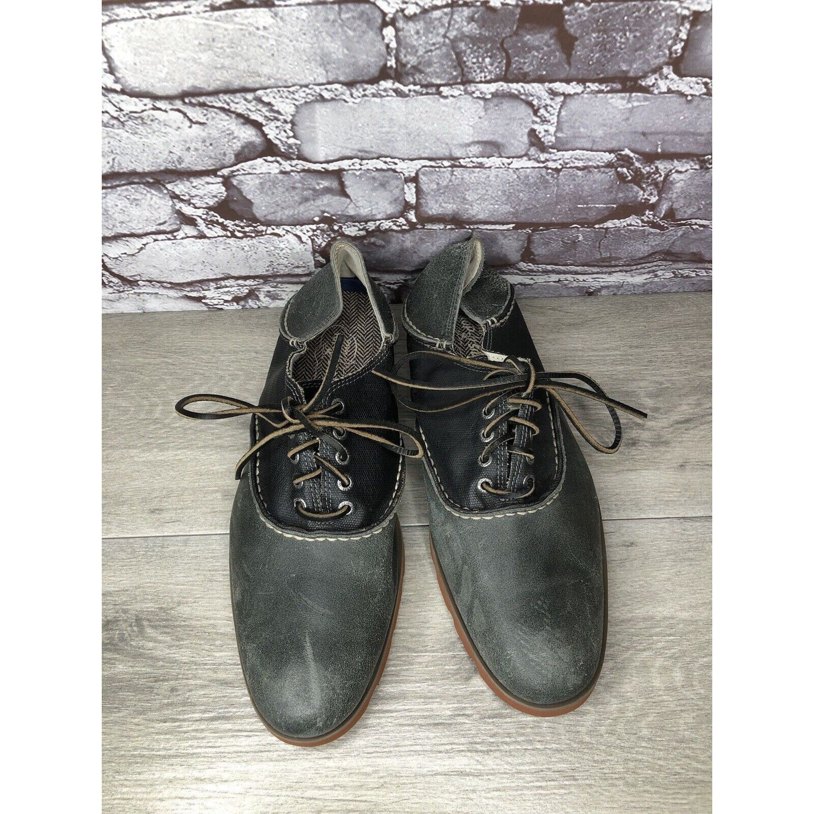 Sperry Sperry Top Sider Gray Black Leather Oxfords Lace Up Shoes Me Size US 11.5 / EU 44-45 - 10 Thumbnail