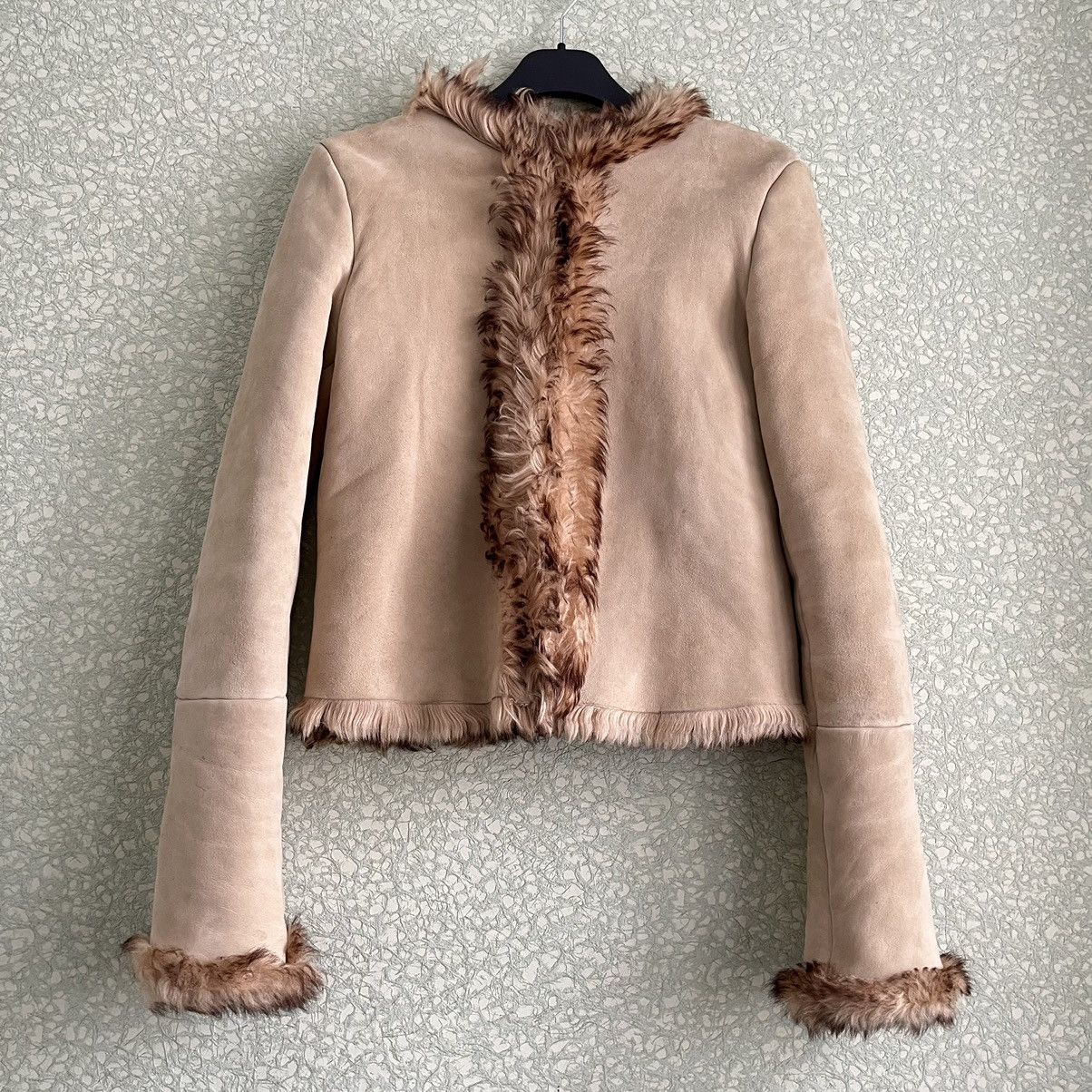 image of A F Vandevorst x Ruffo Research Aw00 Sheepskin Jacket in Beige, Women's (Size Small)