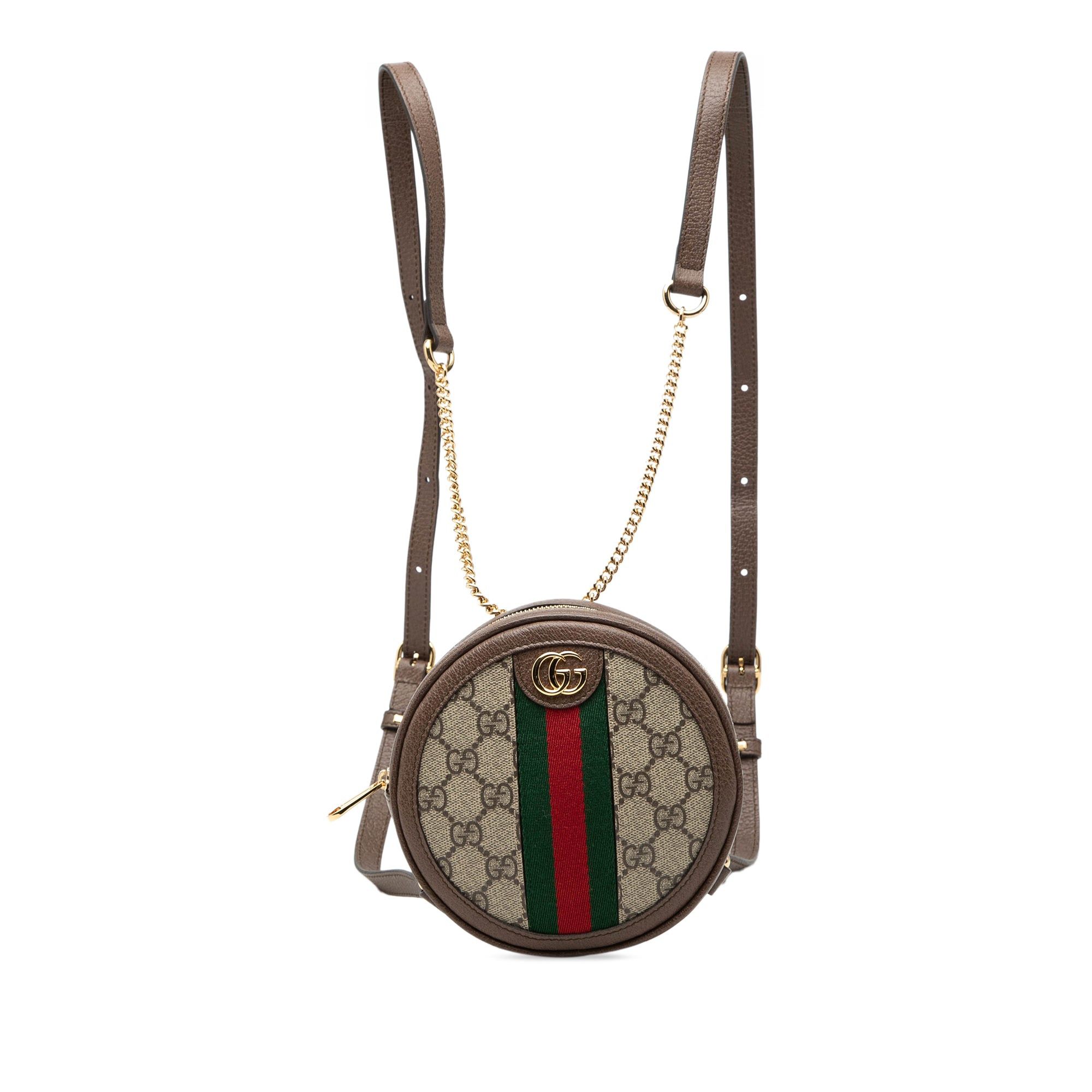 Gucci Mini GG Supreme Web Ophidia Round Backpack Size ONE SIZE - 1 Thumbnail
