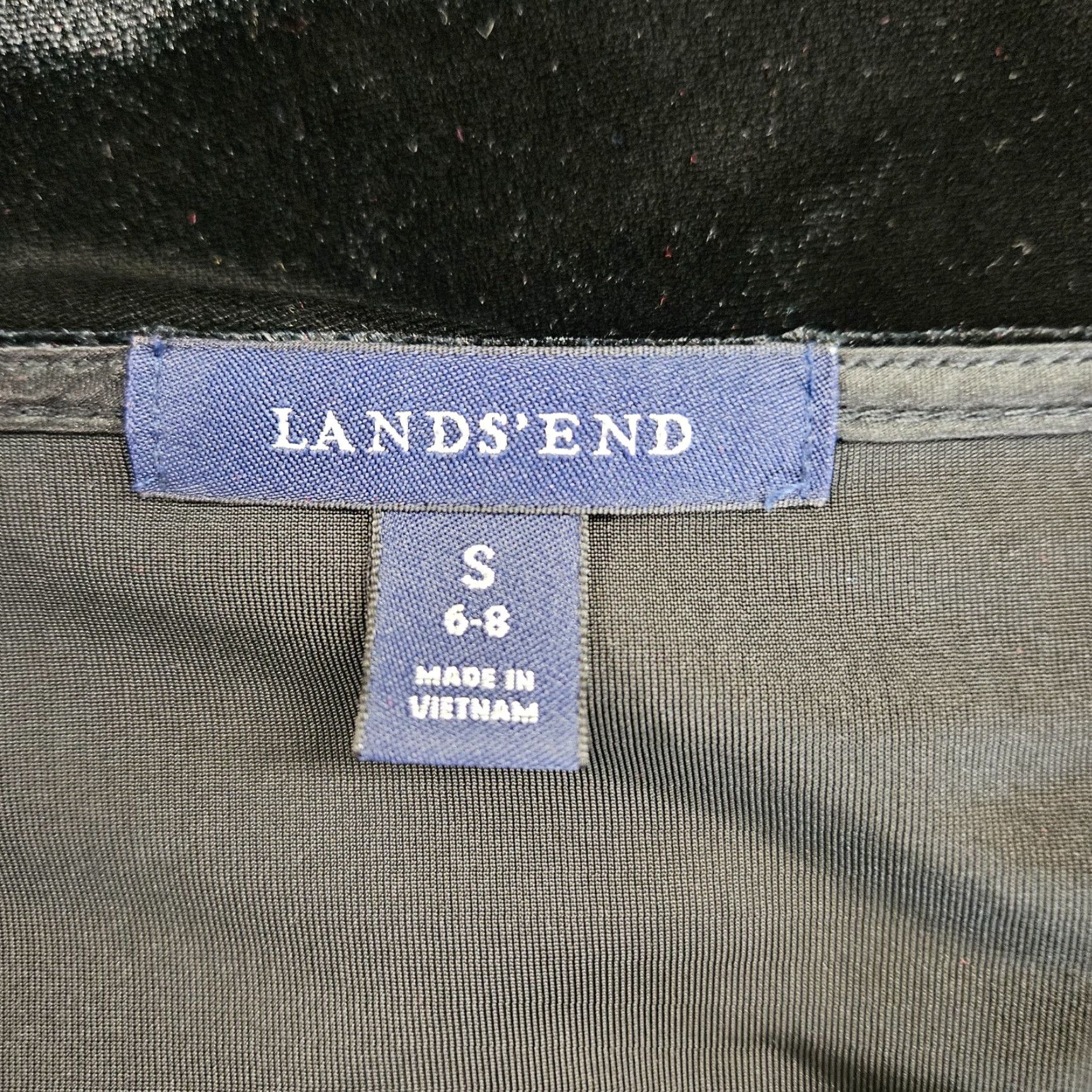Lands' End VINTAGE Lands' End Velvet Dress Womens Solid Black Half Sleeve Midi Size Small (S) P Size S / US 4 / IT 40 - 6 Thumbnail