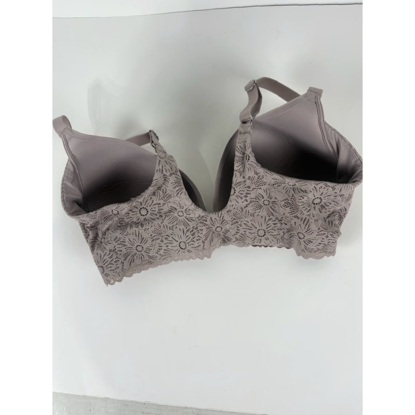 Vintage Aerie Real Sunnie Pink Floral Lace Wireless Bra Womens 36DDD Shirt Bra Plus Size? Size ONE SIZE - 2 Thumbnail
