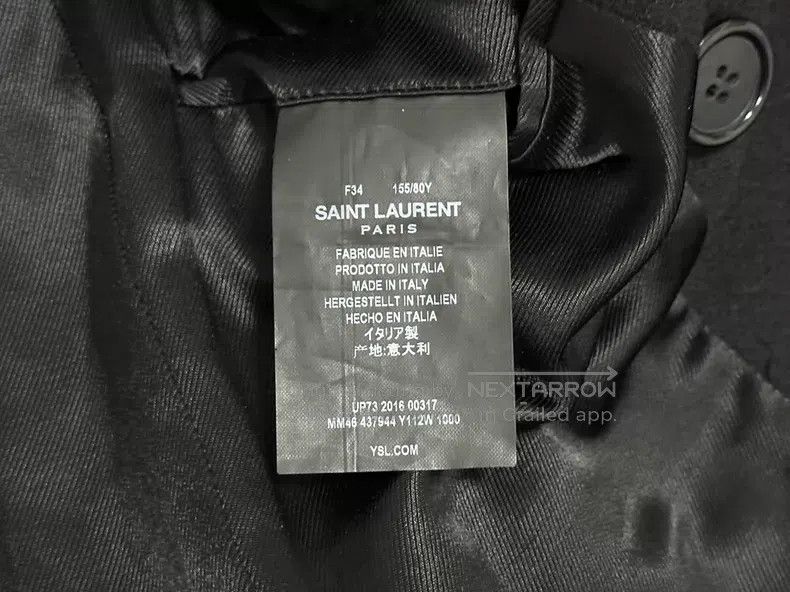 Saint Laurent Paris Saint Laurent Paris Gold Buckle Coat i Size XXS / US 00 / IT 34 - 3 Thumbnail