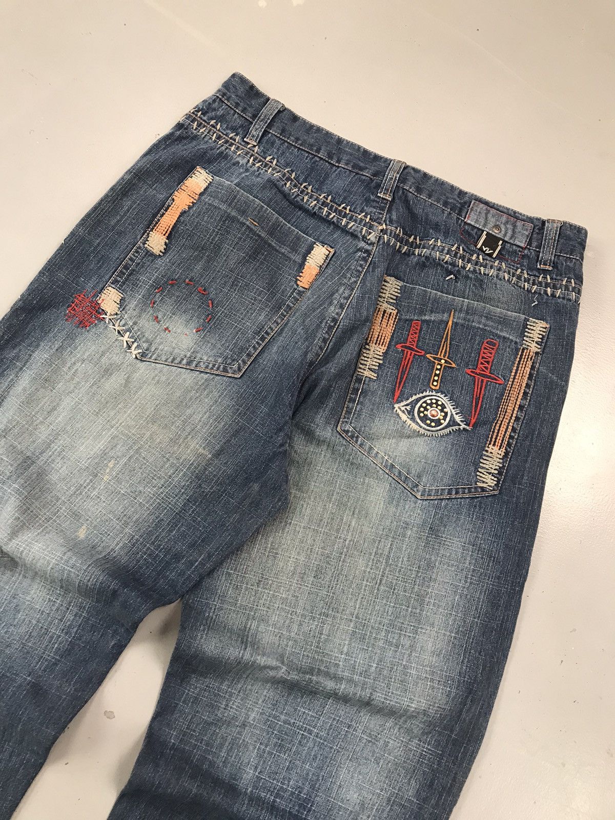 Vintage Crazy Vintage stitching embroidered denim Size US 36 / EU 52 - 9 Thumbnail