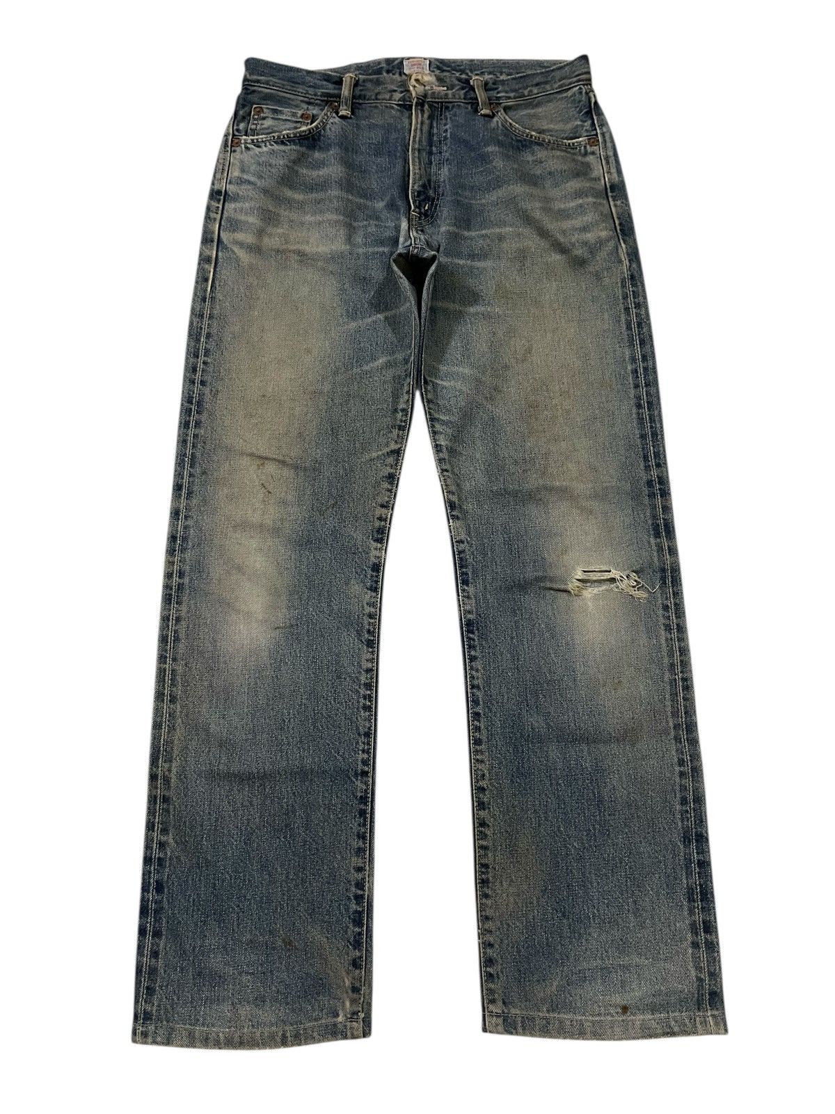 Vintage SELVEDGE💥 Vintage 00s Edwin 505 Blue Dirt Washed Denim Jeans Size US 31 - 2 Thumbnail