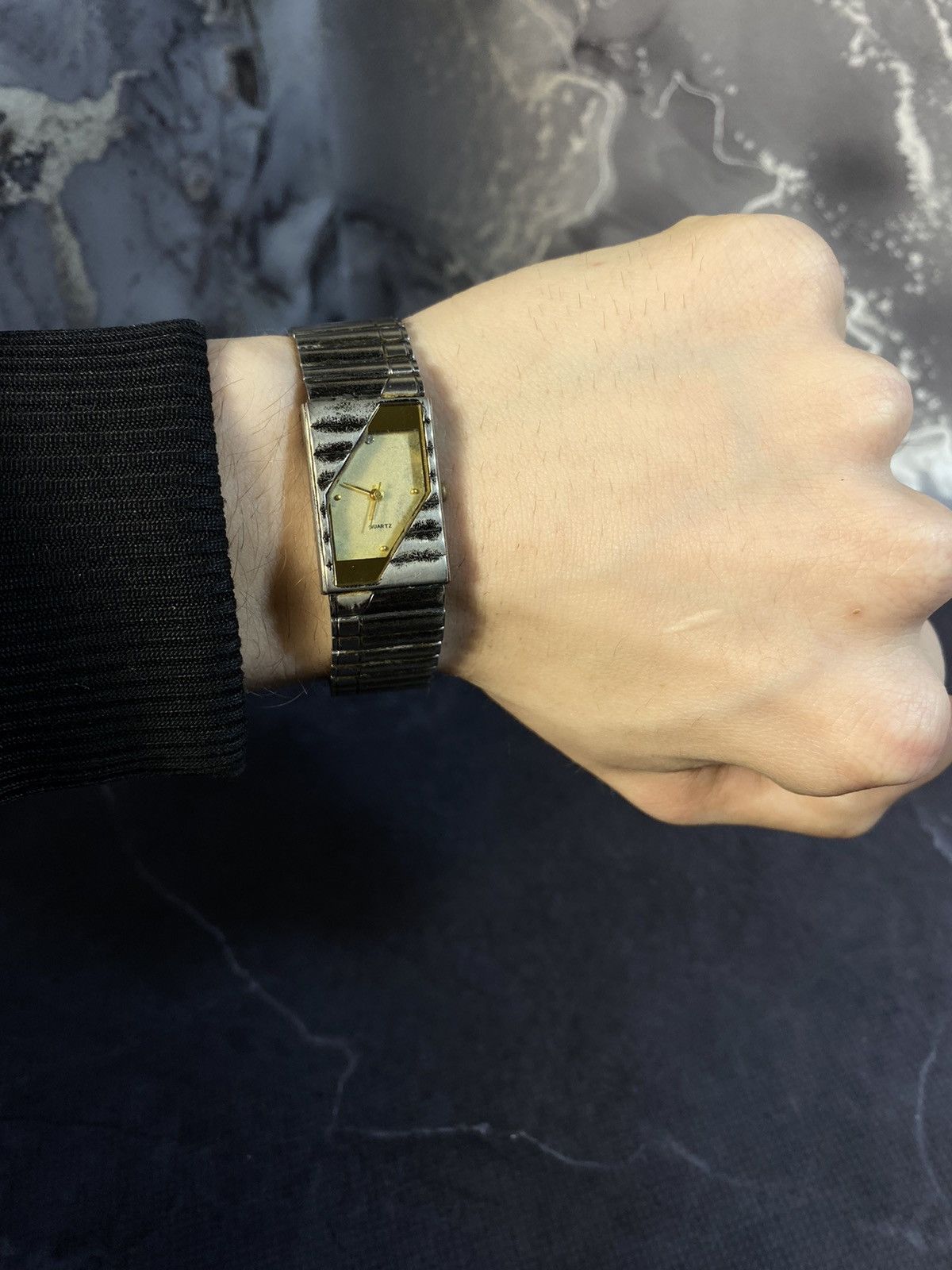 Hysteric Glamour x Vintage Unique Quartz Watch With Pattern in Silver, Men's