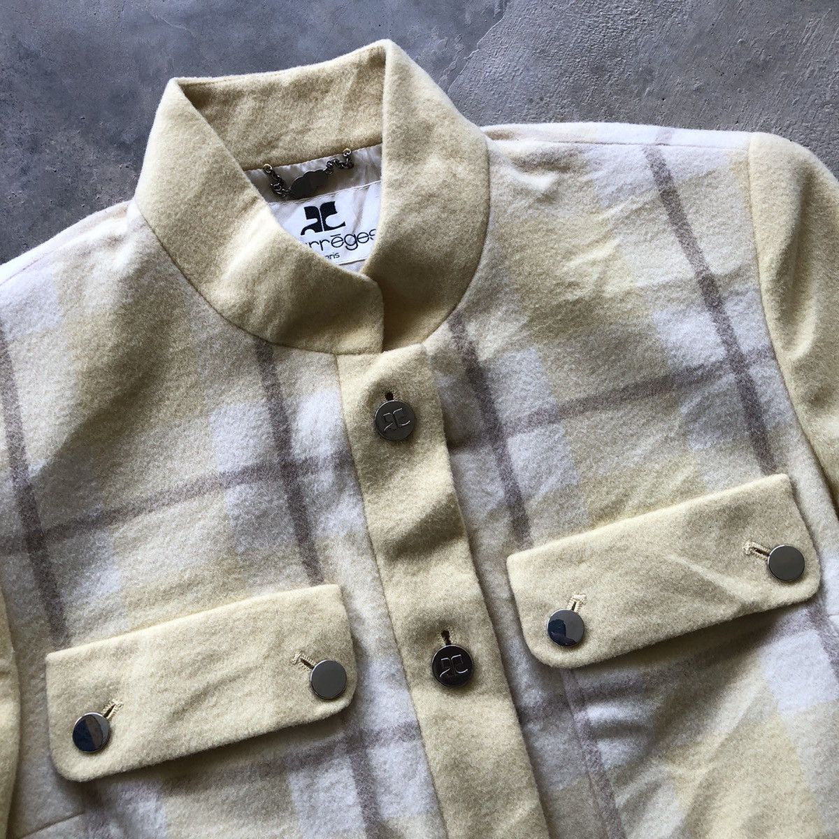 Courreges COURREGES Paris Rare Plaid Wool Button Jacket Size S / US 4 / IT 40 - 5 Thumbnail