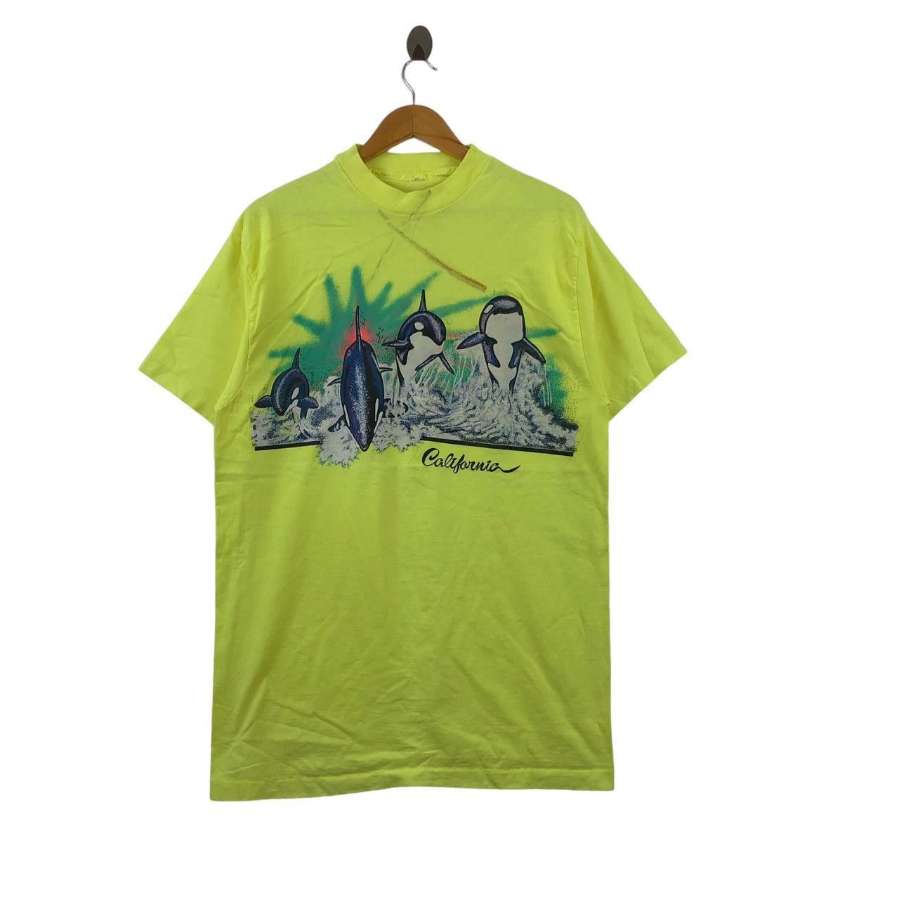 Vintage Vintage 80’ HAND PRINT CALIFORNIA Dolphin Art Tee Shirt Size L / US 10 / IT 46 - 1 Thumbnail