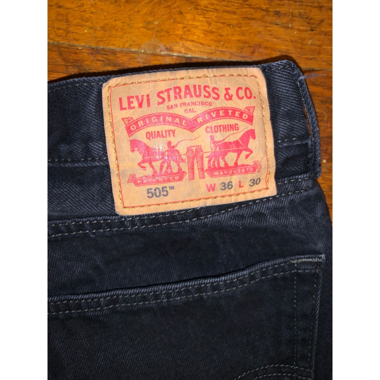 Levi's Levi’s 505 Straight Leg Jeans Mens 36x30 Black Wash Denim Size US 36 / EU 52 - 8 Thumbnail