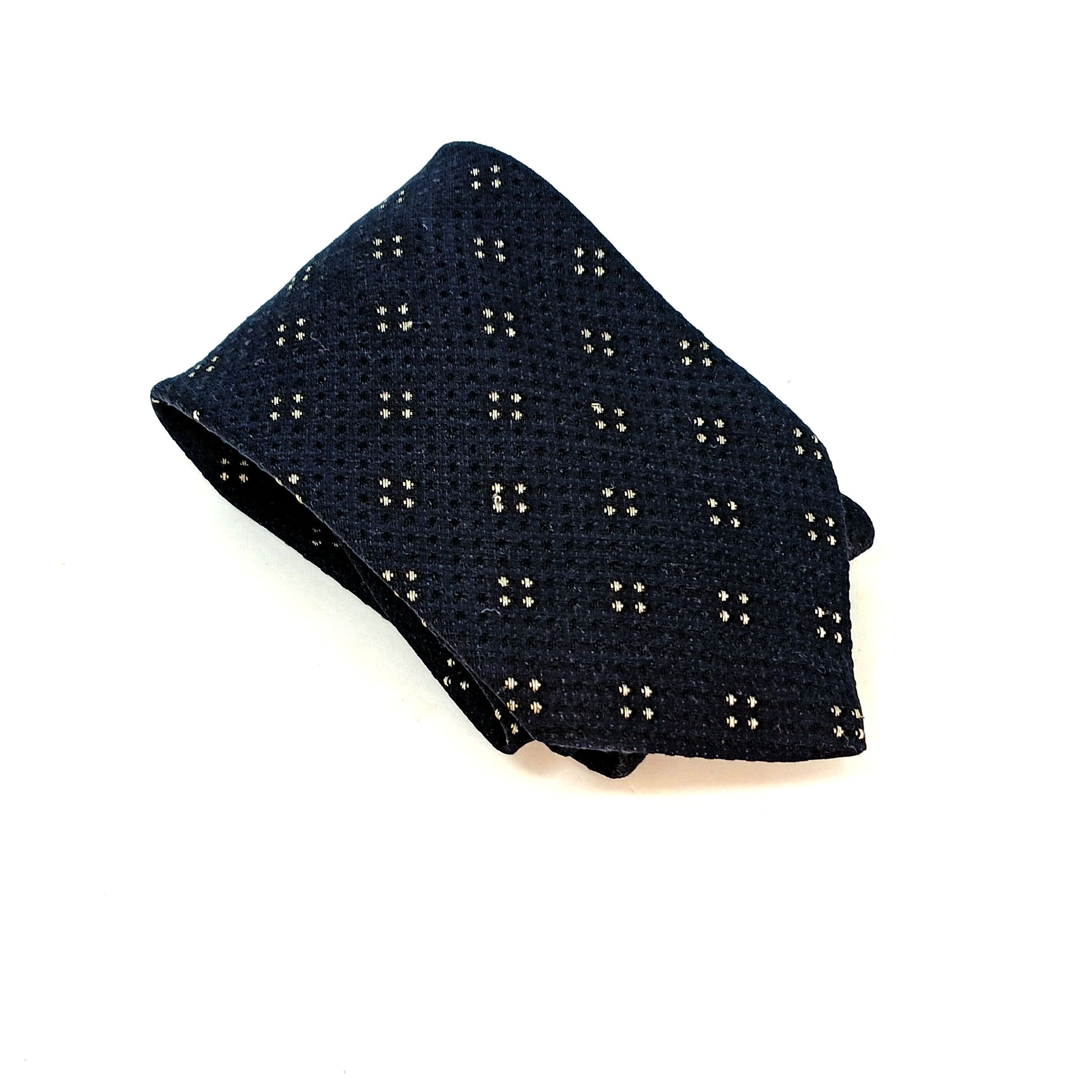 Hugo Boss Hugo Boss Silk Tie – Navy - Italy – Textured Dot Pattern Size ONE SIZE - 2 Thumbnail