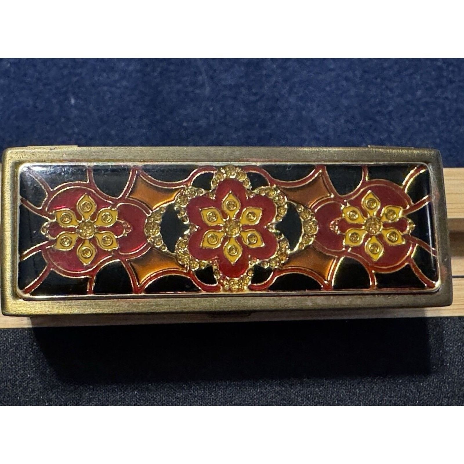 Other Vintage Brass Lipstick Holder Damascene Mirror/Velvet inside Size ONE SIZE - 1 Thumbnail