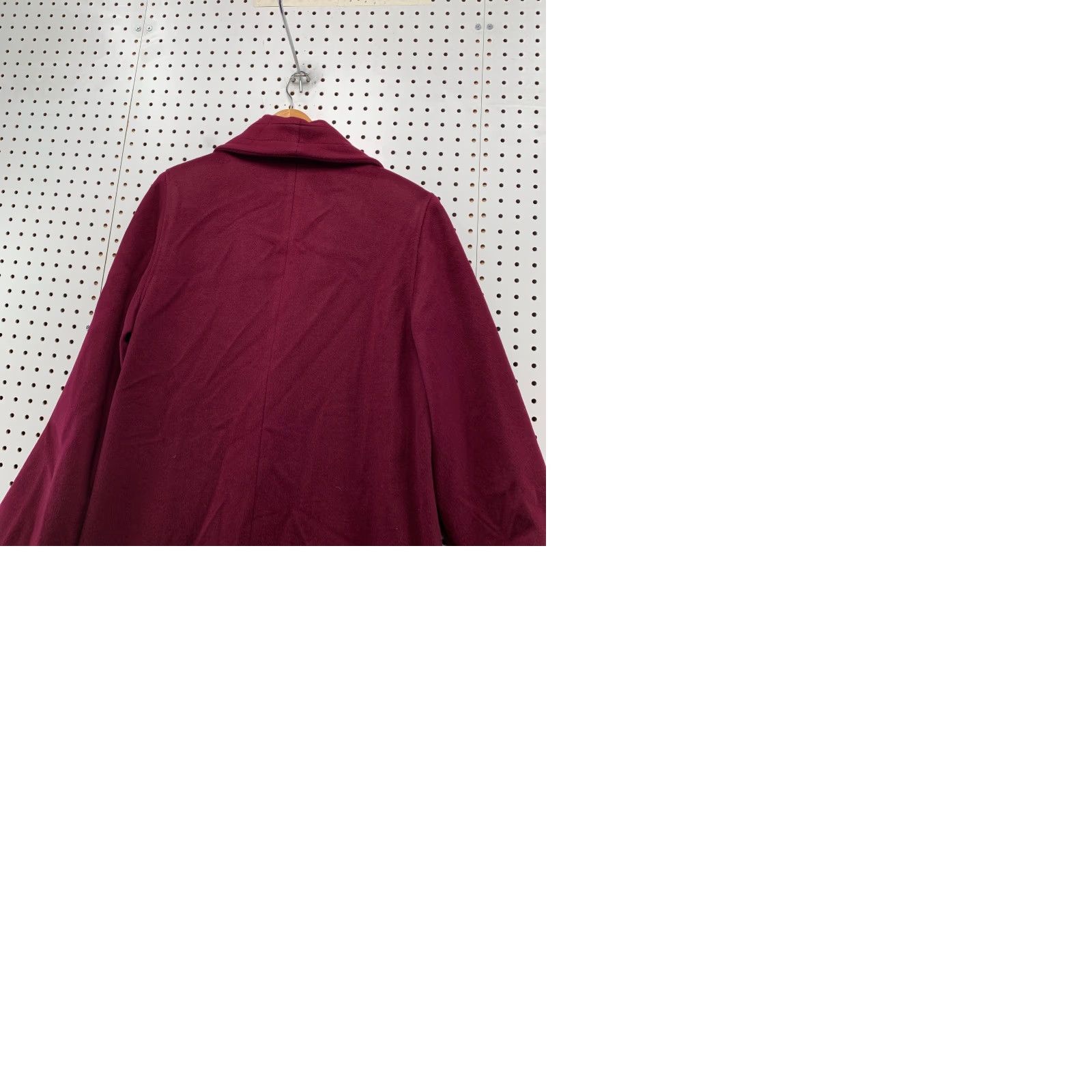VINTAGE Alorna Wool Overcoat Womens L Burgundy Alorna Double Breasted USA Coat Long Winter 90s Womens