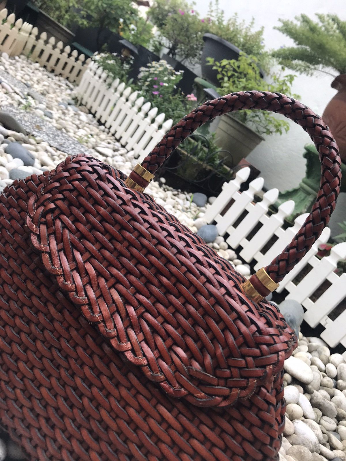 Genuine Leather × Handmade × Japanese Brand CUSTOM UNBRANDED HANDMADE BASKET WOVEN LEATHER STYLE HANDBAG Size ONE SIZE - 5 Thumbnail