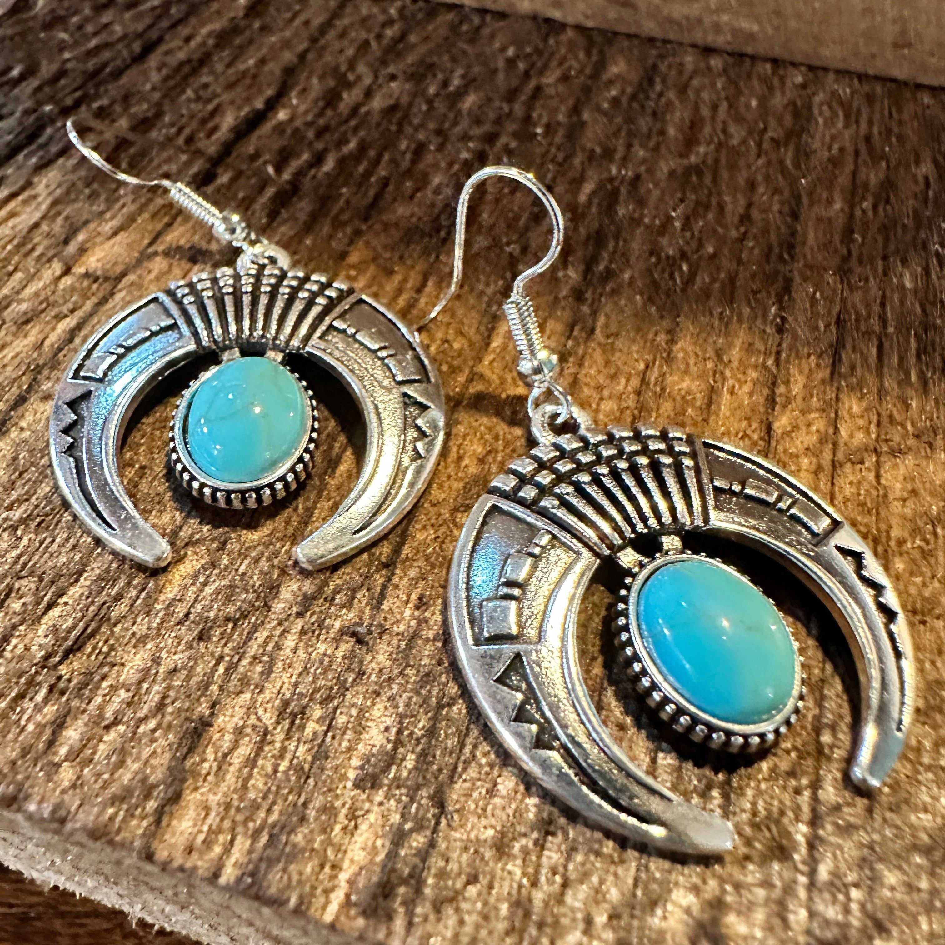 Other Turquoise Stone Bohemian Vintage Squash Droplet Dangle Earri Size ONE SIZE - 6 Thumbnail