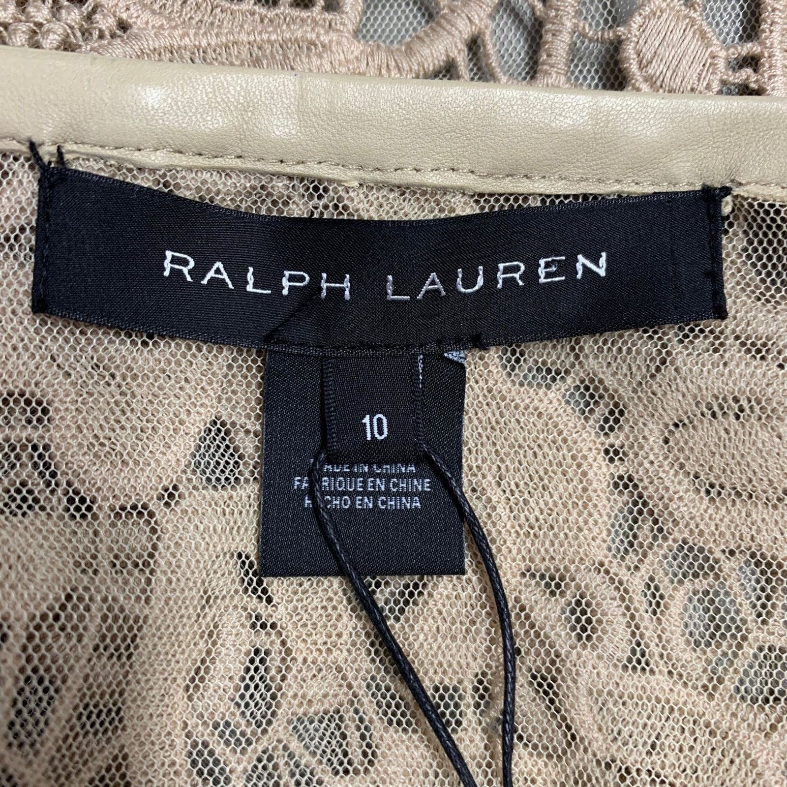 Ralph Lauren RALPH LAUREN Size 10 Khaki Cotton Lace Open Front Coat Size L / US 10 / IT 46 - 6 Thumbnail