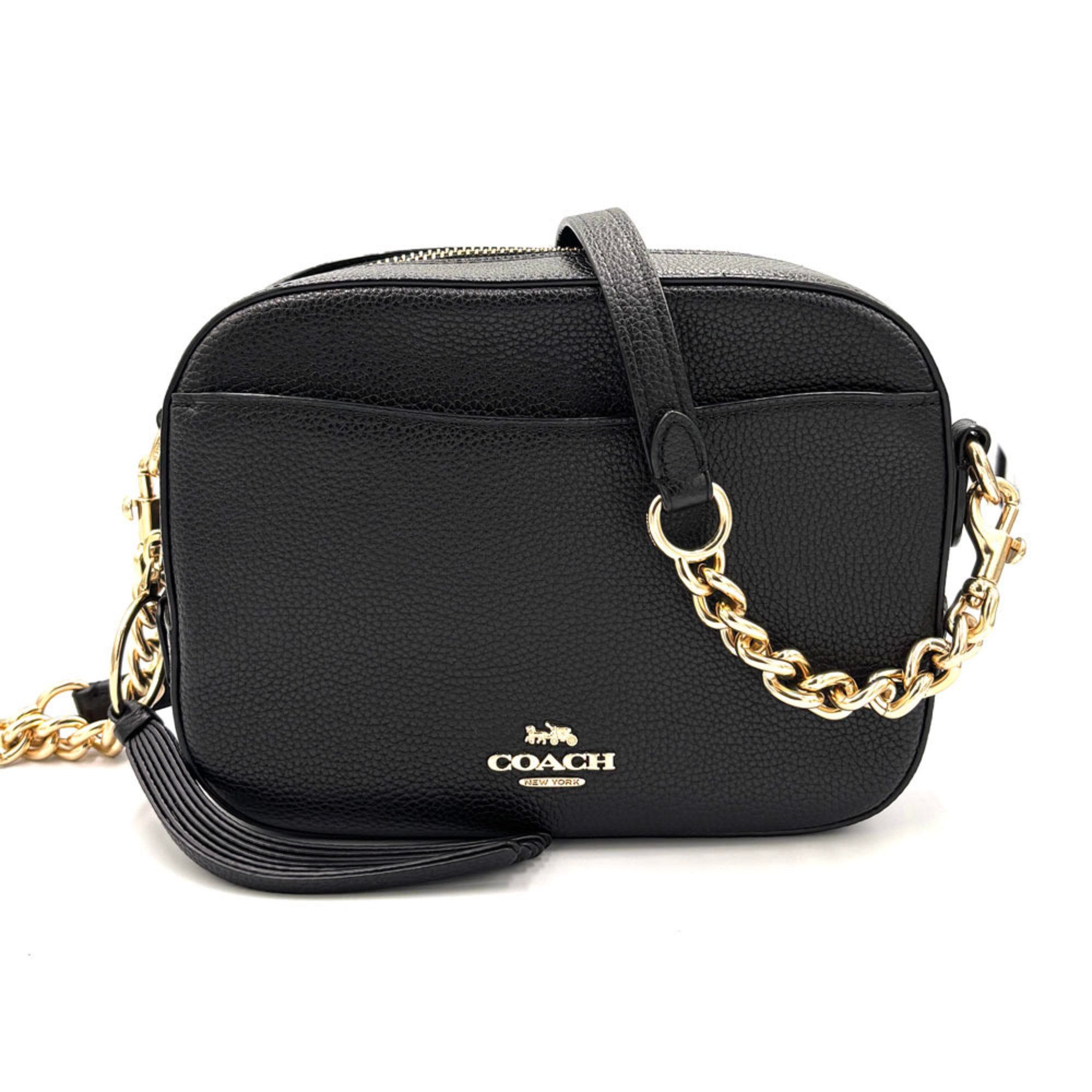 Coach Camera Bag 29411 Black Leather Shoulder For Women