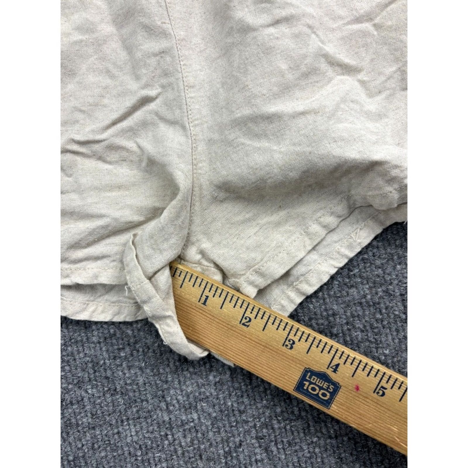 Rhythm Rhythm Classics Shorts Women's 6 Beige Linen Blend Pull On Hi Rise Elastic Waist Pockets Beach Fashion Size 28" / US 6 / IT 42 - 6 Thumbnail