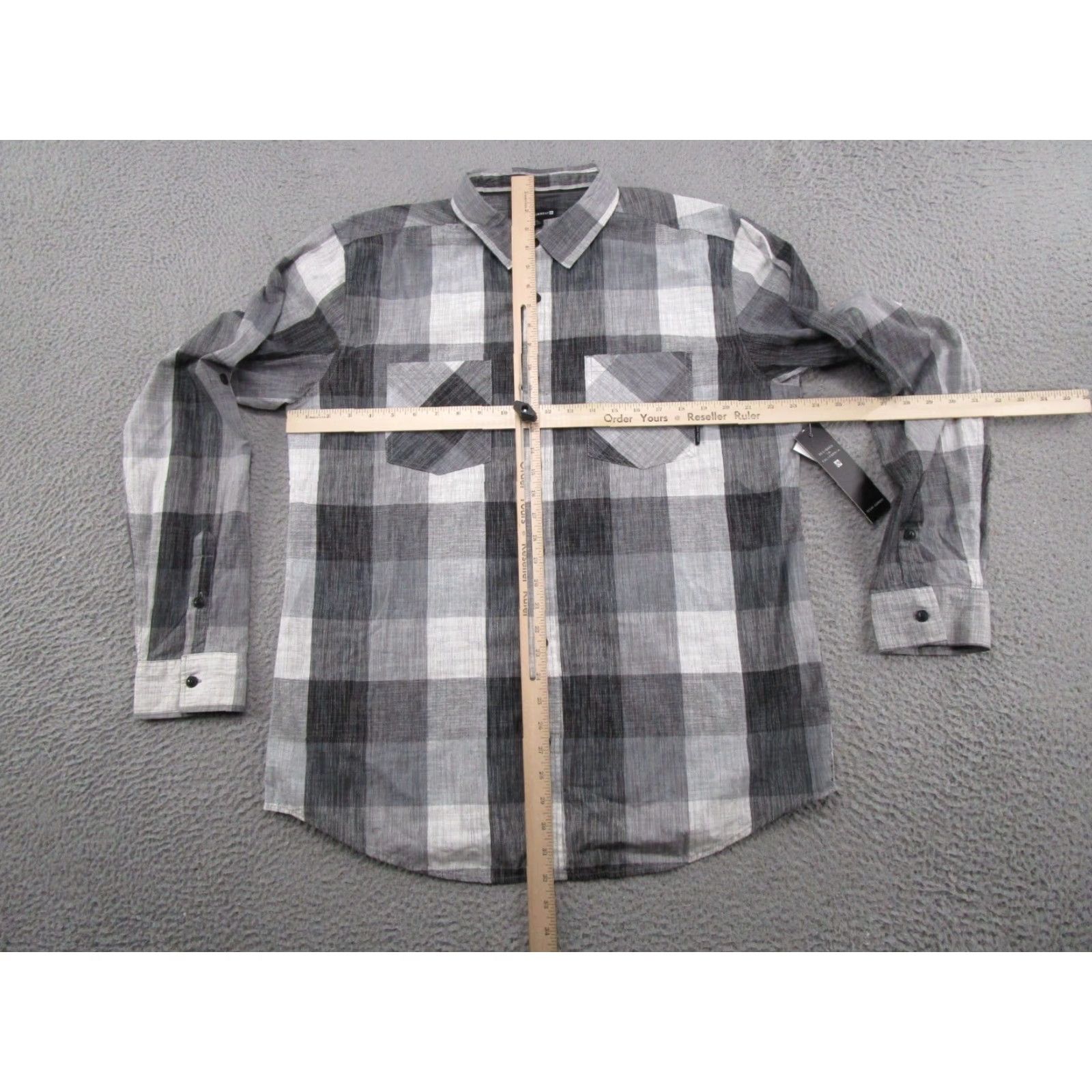 Vintage Ocean Current Mens Black Plaid Flannel Long Sleeve Button Up Shirt XL New Size US XL / EU 56 / 4 - 5 Thumbnail