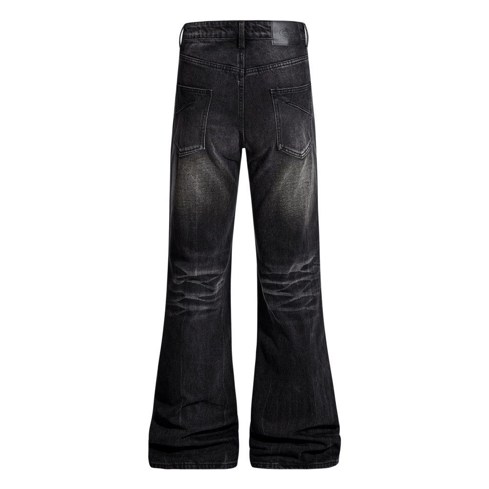 Vintage Retro Men's Punk Washed Distressed Flare Jeans Size US 32 / EU 48 - 2 Thumbnail