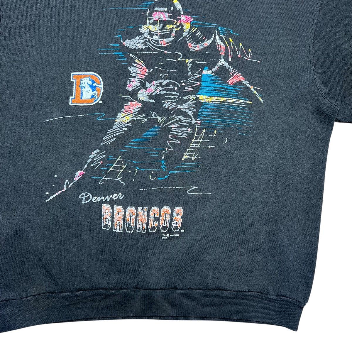 NFL Vtg 1991 NFL Denver Broncos Player Art Spell Out Sweatshirt Size US XL / EU 56 / 4 - 8 Thumbnail