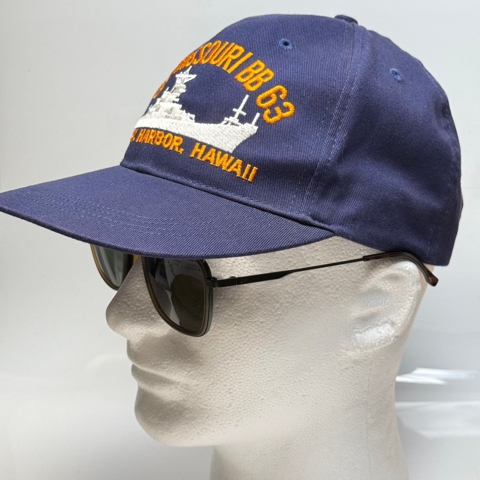 Vintage Vintage USS Missouri BB-63 Hat Pearl Harbor Hawaii Navy Ship Size ONE SIZE - 3 Thumbnail