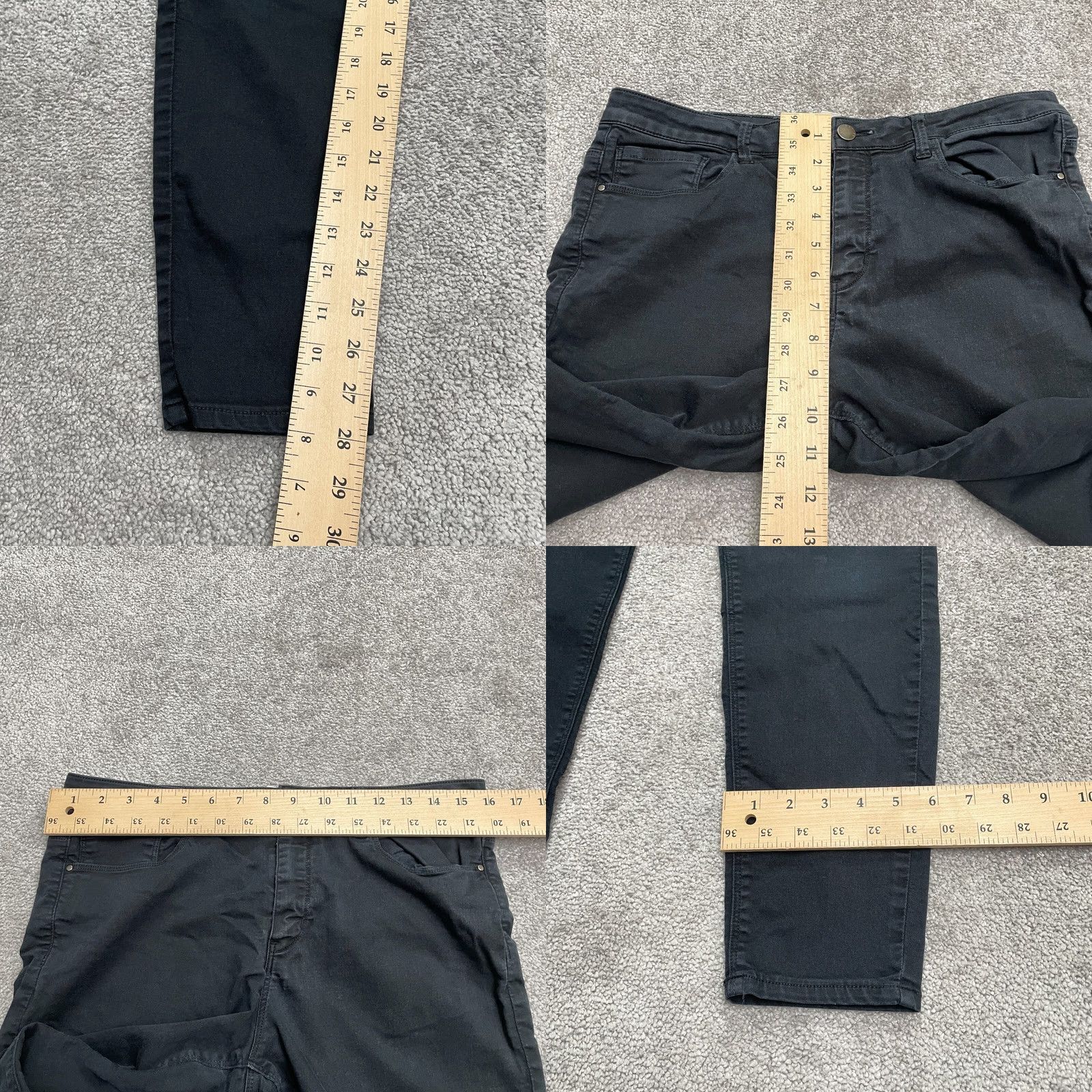 Forever 21 FOREVER 21 Jeans Skinny Black High Rise Denim Womens 29 Regular 32x28 Distressed Stretch Pockets Baggy-? Size 29" - 8 Thumbnail