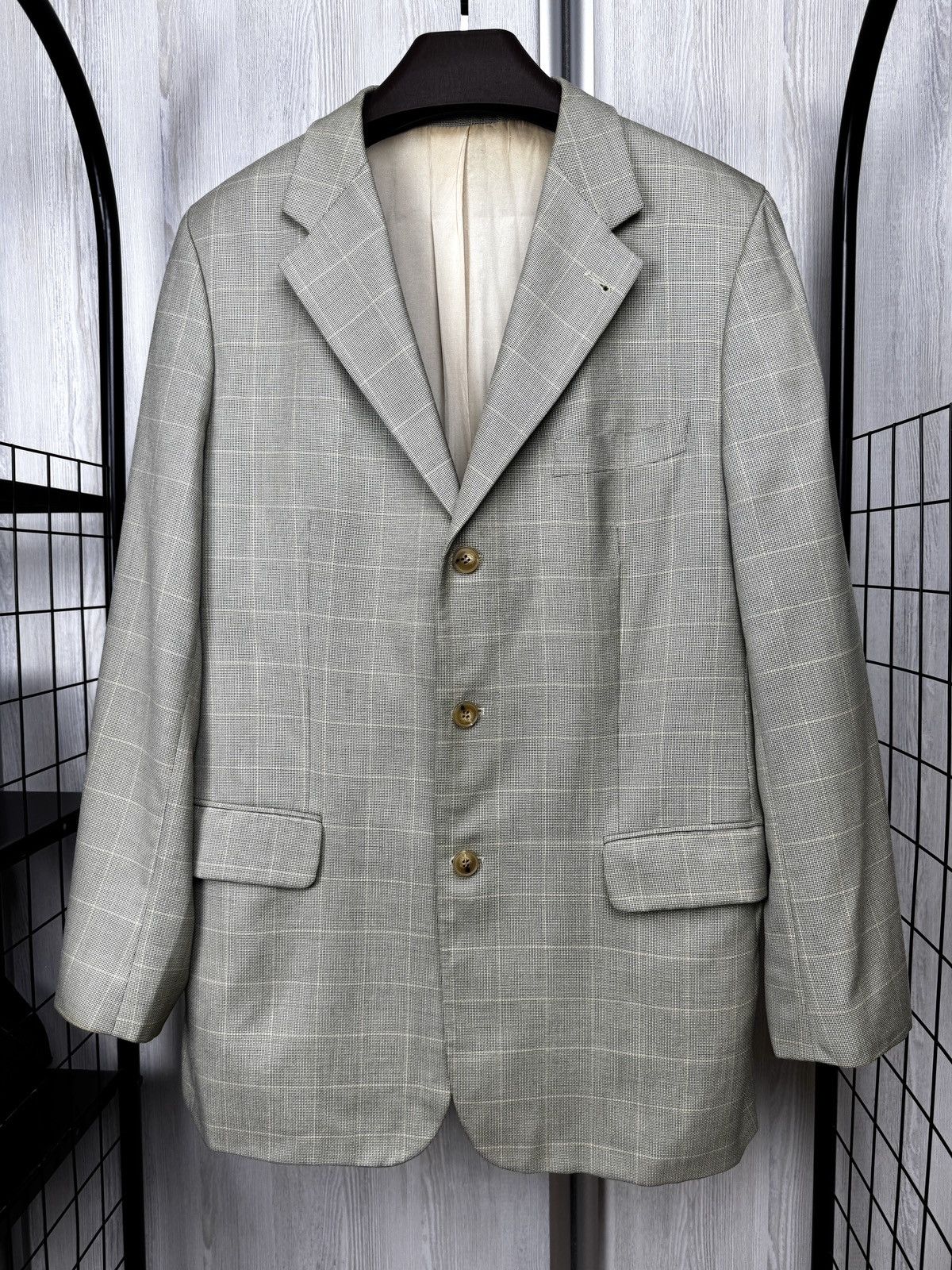 Yves Saint Laurent Yves Saint Laurent vintage checkered 3 button blazer Size 44R - 2 Thumbnail