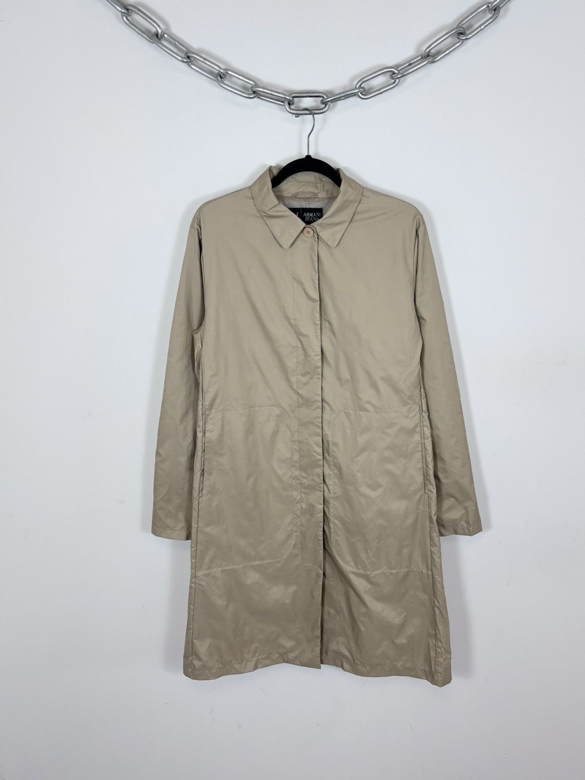 Armani Armani Jeans Women’s Beige Brown Long Trench Coat Size XL / US 12-14 / IT 48-50 - 1 Thumbnail
