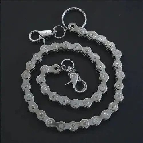 VIBE Punk Rock Unique Metal Minimalist Bicycle Chain Keychains Size ONE SIZE - 2 Thumbnail