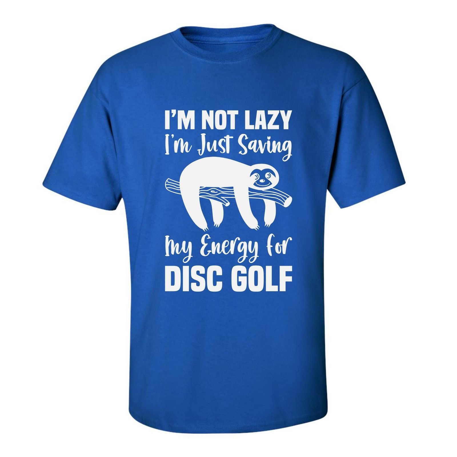 Gildan Disc Golf Shirt LAZY SLOTH Mens Graphic T Shirt Size US L / EU 52-54 / 3 - 8 Thumbnail