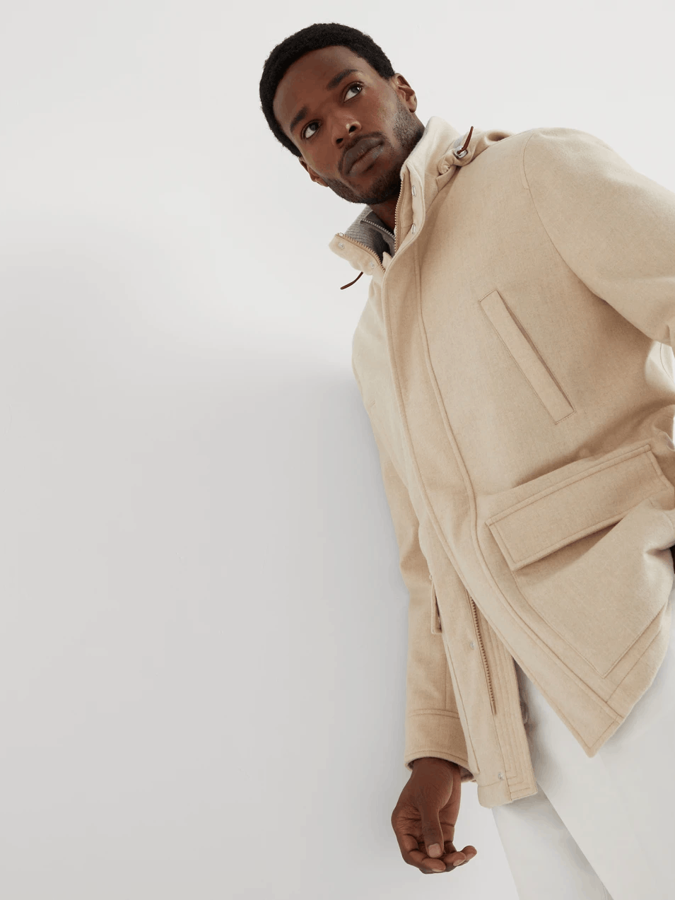 Brunello Cucinelli o1w1db10226 Cashmere Hooded Jacket in Beige Size US L / EU 52-54 / 3 - 3 Thumbnail