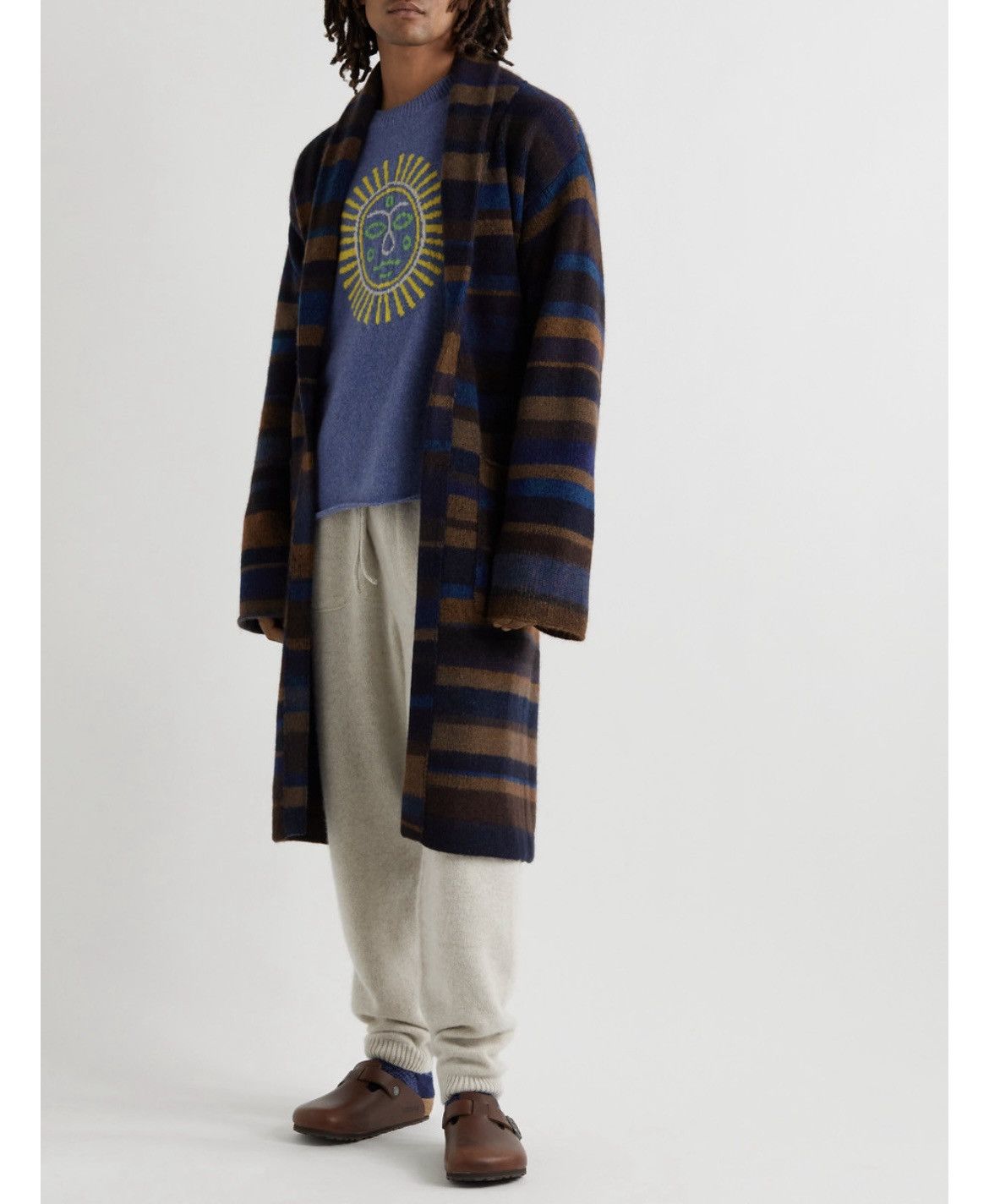 The Elder Statesman The Elder Statesman Striped Cashmere Cardigan/Robe Size US XL / EU 56 / 4 - 2 Thumbnail