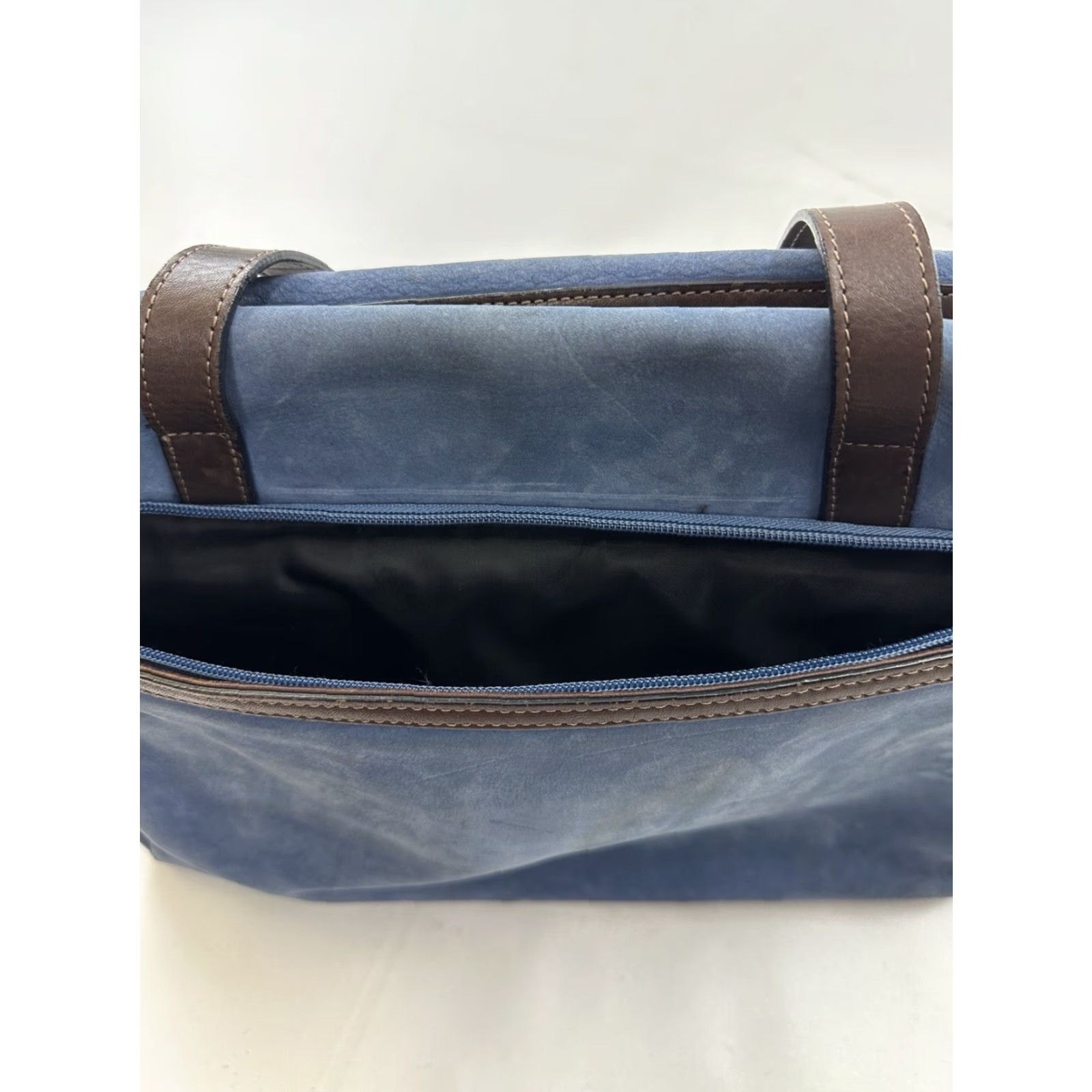 George Jack Georges Briefcase Laptop Messenger Bag Blue Leather Missing Strap Size ONE SIZE - 5 Thumbnail