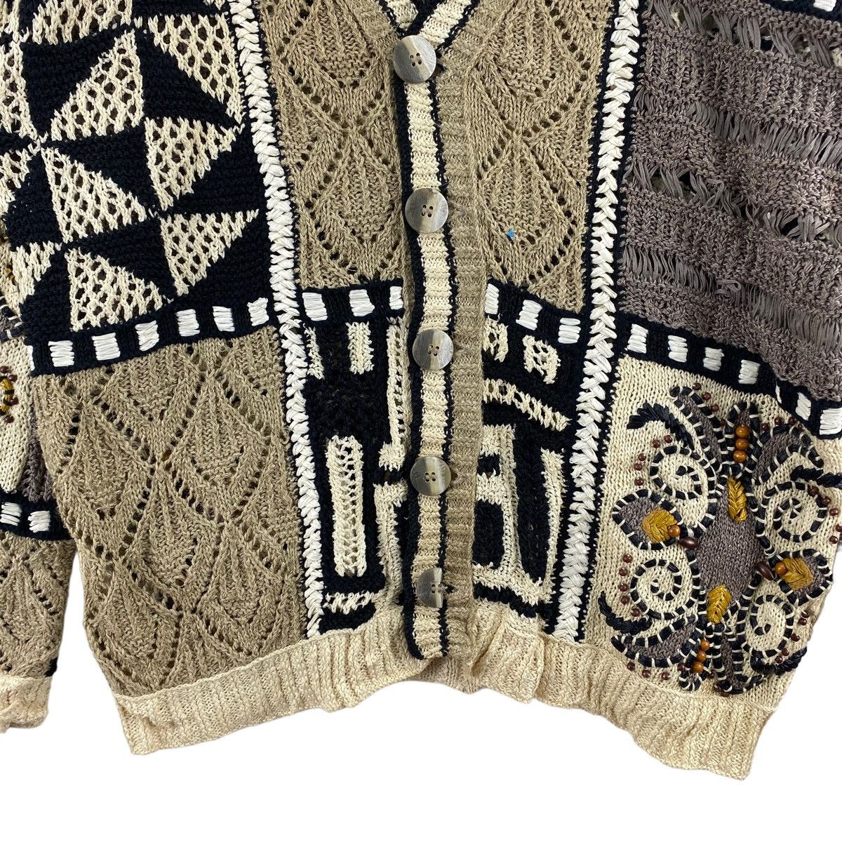 Japanese Brand FICCE By Yoshiyuki Konishi Japanese Brand Hand Knit ButtonUp Size US XL / EU 56 / 4 - 3 Thumbnail