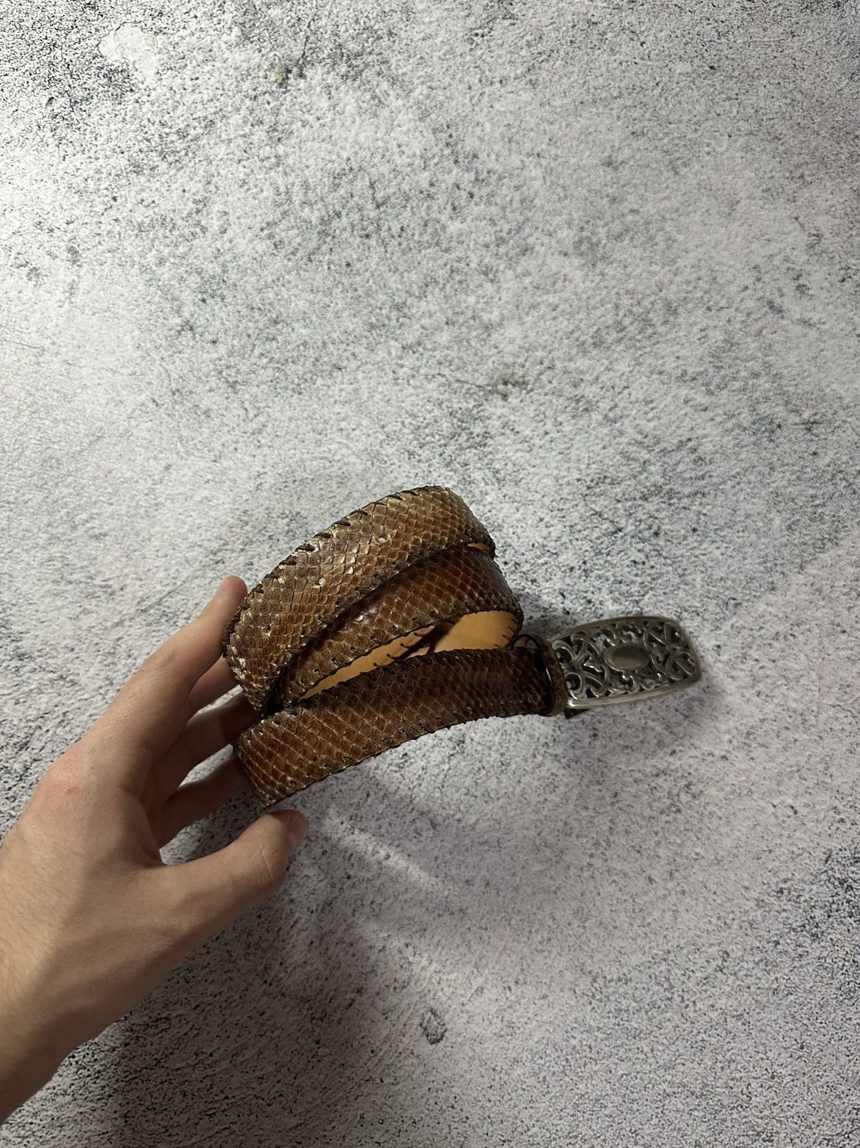 Other Reptile’s House Python Leather Belt Made in Italy Size ONE SIZE - 4 Thumbnail