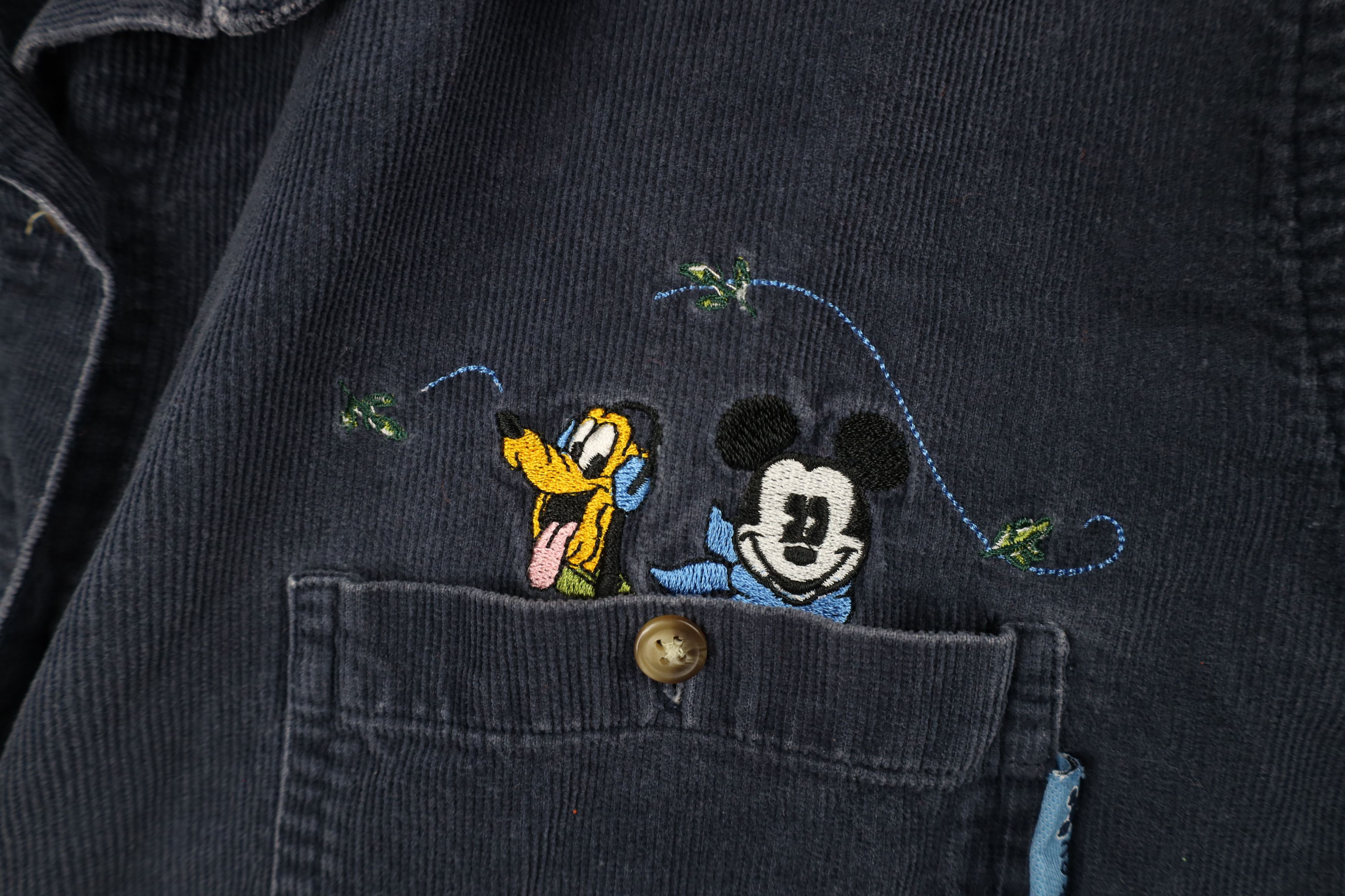 Disney × Vintage Vintage 90s Disney Mickey and Friends Corduroy Button Shirt Size XXL / US 16-18 / IT 52-54 - 4 Thumbnail