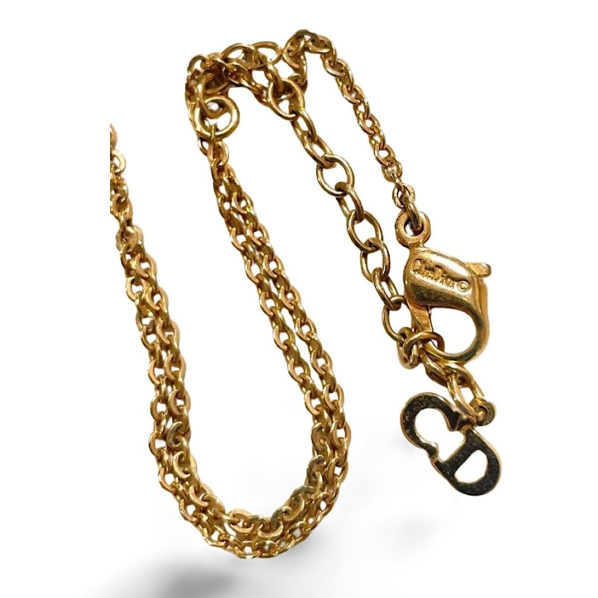 Dior Vintage Christian Dior heart top necklace with rhinestones Size ONE SIZE - 4 Thumbnail