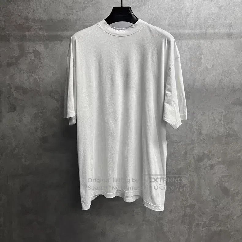 Balenciaga Balenciaga White Letter Printed Short Sleeve Casual T-Shir Size US L / EU 52-54 / 3 - 1 Thumbnail