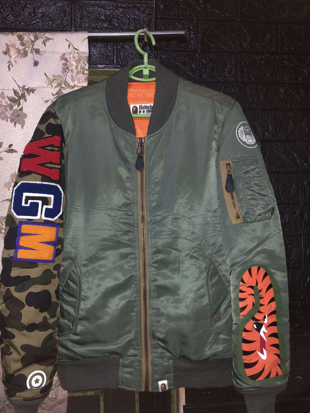 Bape Bape A Bathing Ape Shark MA-1 Military Pilot Bomber Jacket Size US M / EU 48-50 / 2 - 1 Thumbnail