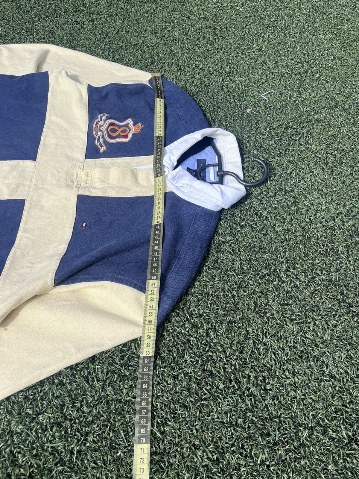 Tommy Hilfiger Tommy Hilfiger Rugby Shirt Crest 90s Navy Beige Size US L / EU 52-54 / 3 - 9 Thumbnail