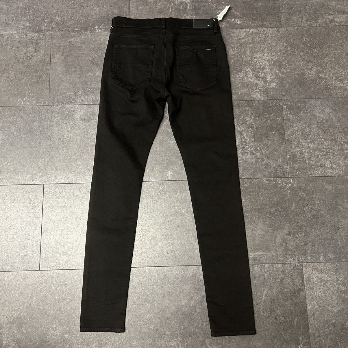 Amiri Amiri MX1 Gold Leather Patch Jeans Black Size US 36 / EU 52 - 2 Thumbnail