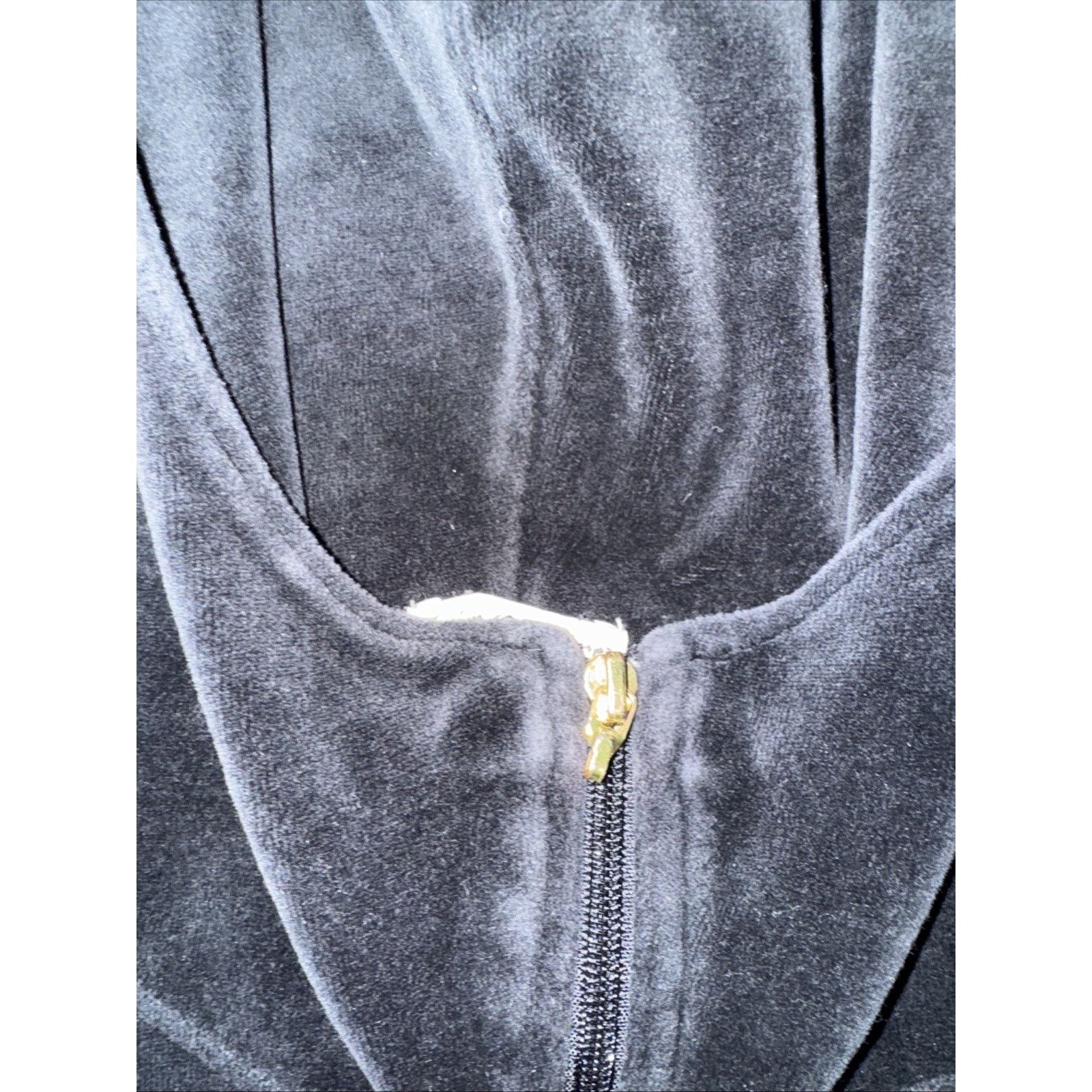 Juicy Couture × Vintage Y2K Juicy Couture Velour Zip Up Hoodie Black L USA 21x22 Size L / US 10 / IT 46 - 2 Thumbnail