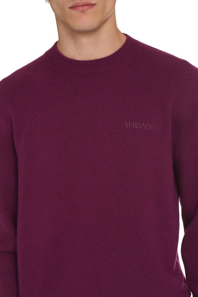 Versace o1y0525 Cashmere Blend Sweater in Purple Size US L / EU 52-54 / 3 - 3 Thumbnail