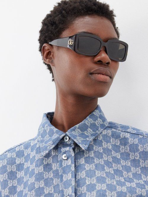 Gucci NEW Gucci GG1403S 001 Unisex Rectangle Sunglasses Size ONE SIZE - 13 Thumbnail