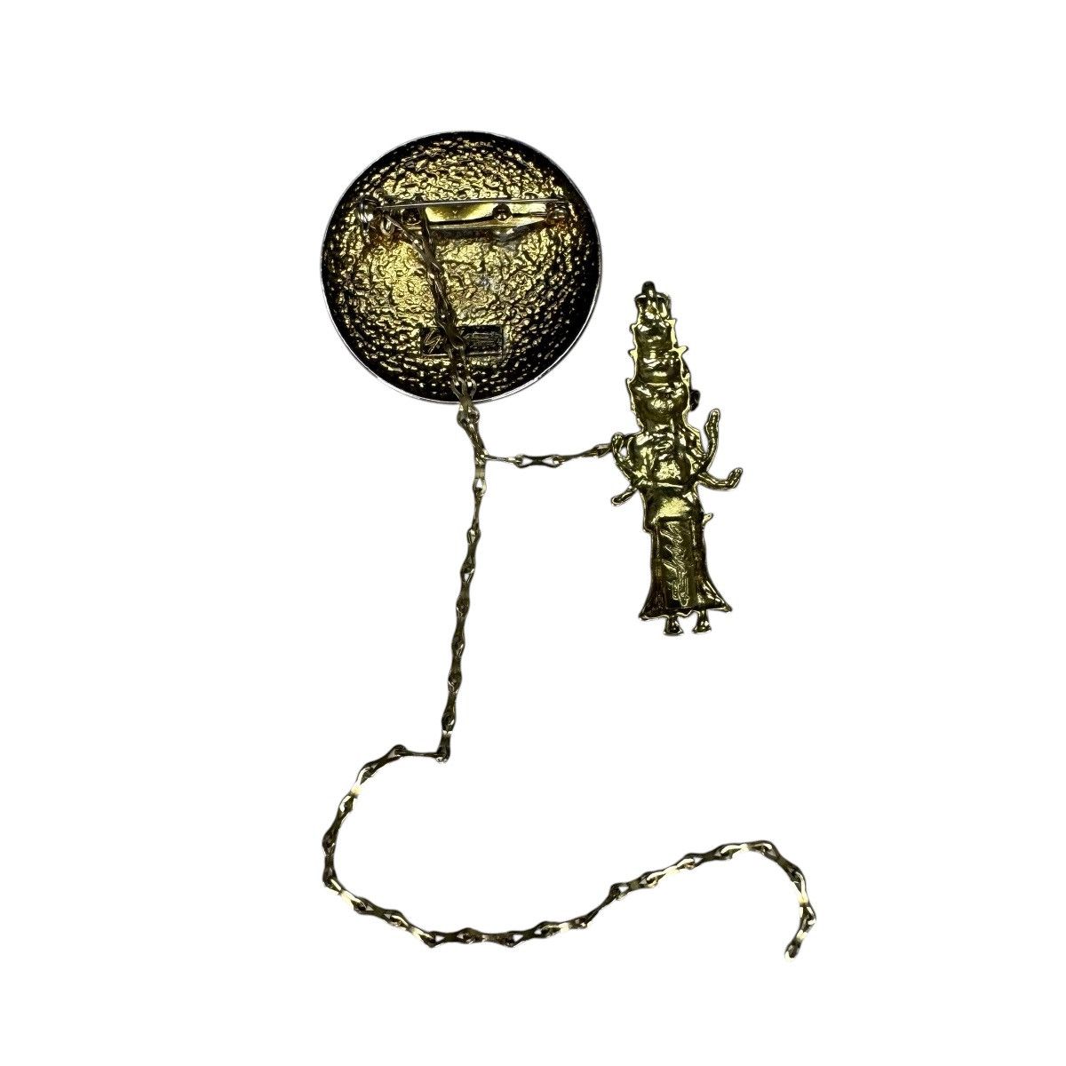 Yohji Yamamoto 🔥YOHJI YAMAMOTO POTRAIT & GANESHA DEITY CHAIN BROACH PIN Size ONE SIZE - 3 Thumbnail