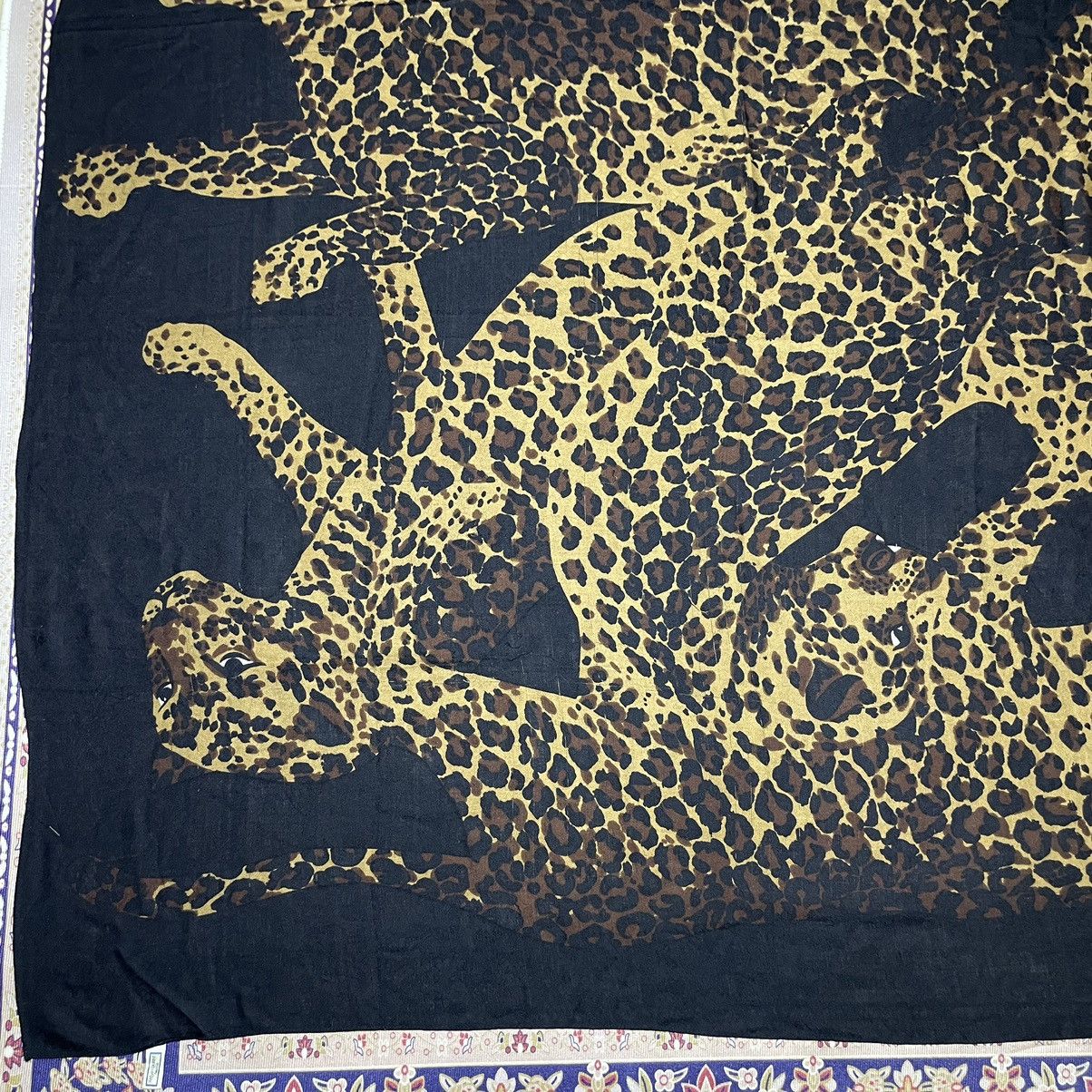 Vintage Vary Rare! Vintage YvesSaintLaurent Leopard Oversized Scarf Size ONE SIZE - 7 Thumbnail