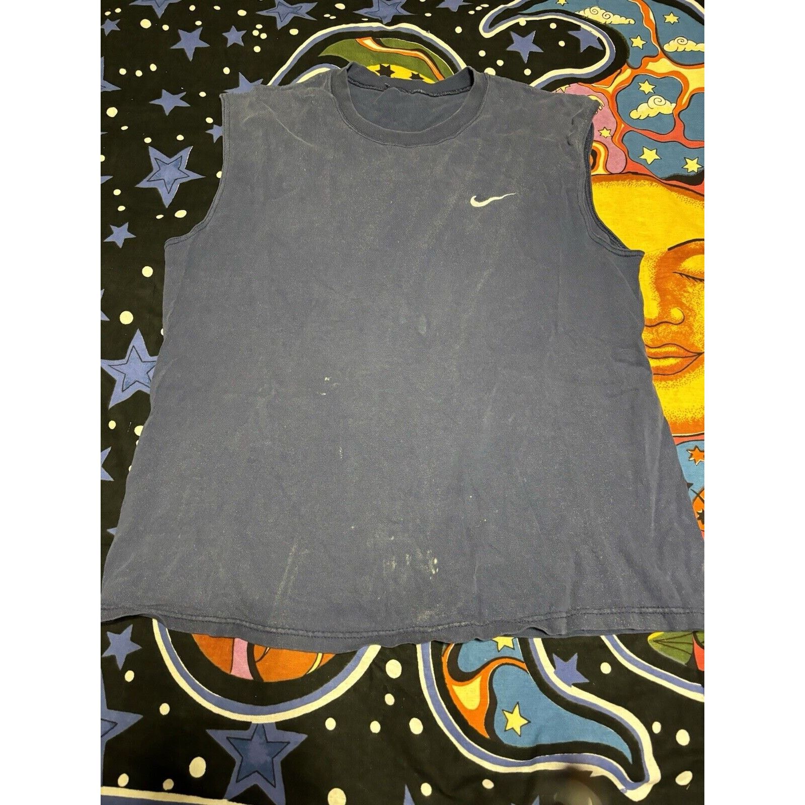 Nike Vintage y2k faded sleeveless blue nike plain check shirt Size US L / EU 52-54 / 3 - 6 Thumbnail