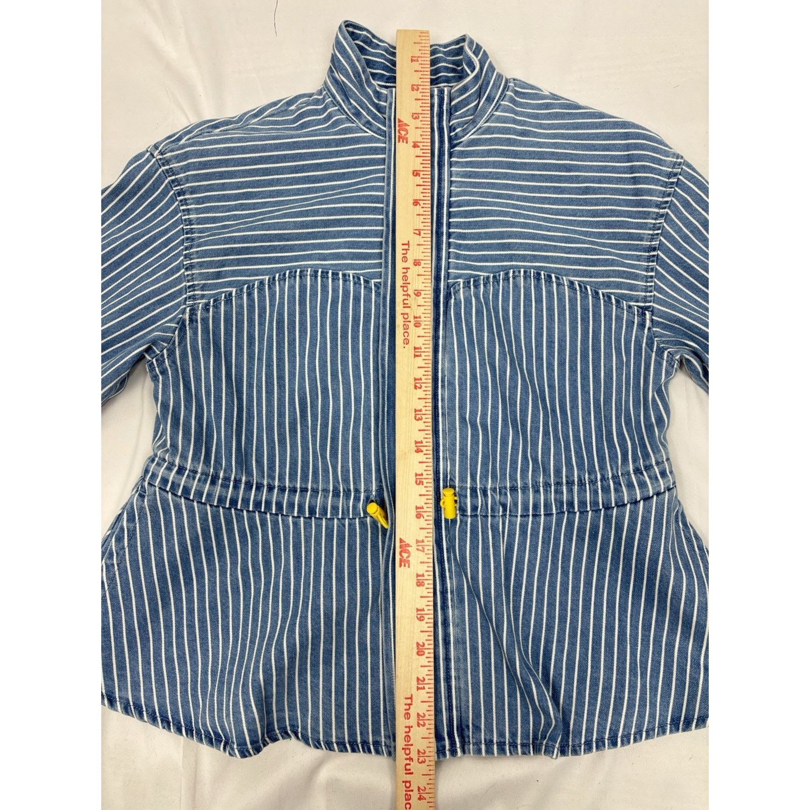 Target Basics NWT Future Collective Blue White Striped Denim Jacket XXS Size M / US 6-8 / IT 42-44 - 7 Thumbnail