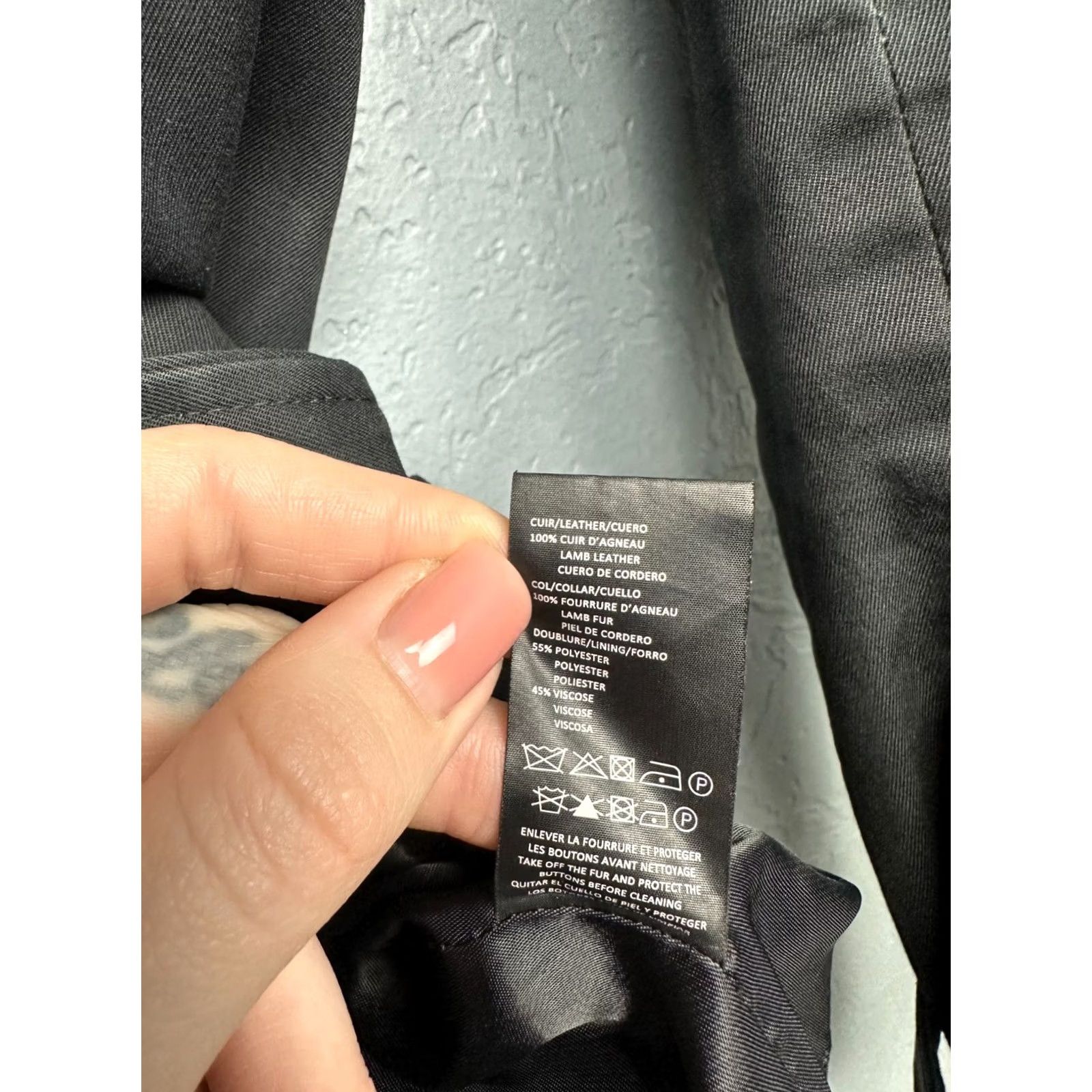 The Kooples The Kooples Coat Womens Fur Collar XS Jacket Leather Lamb Black Overcoat Womens XS Size XS / US 0-2 / IT 36-38 - 6 Thumbnail