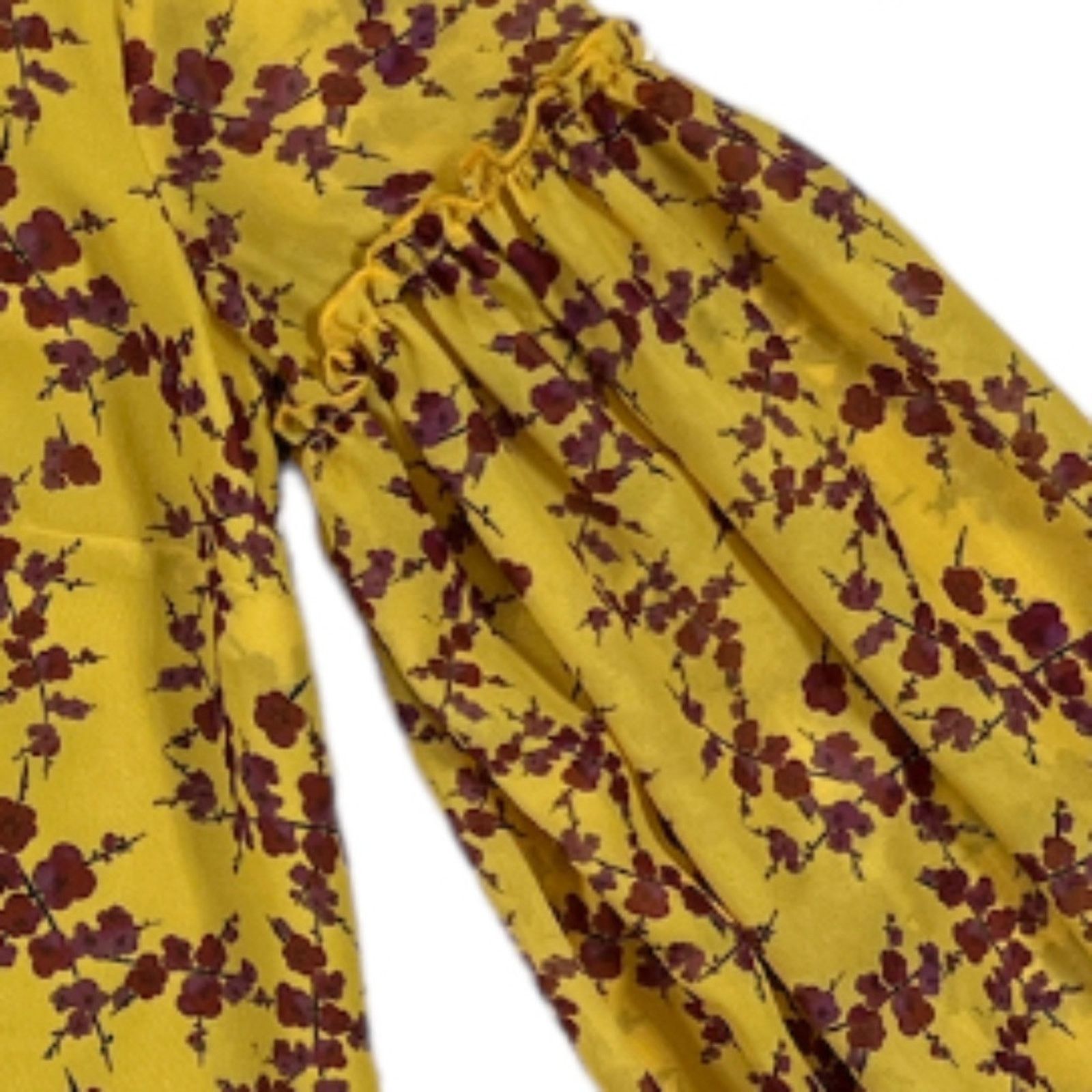 Amanda Uprichard Amanda Uprichard Yellow Floral Top | Size M Size M / US 6-8 / IT 42-44 - 3 Thumbnail